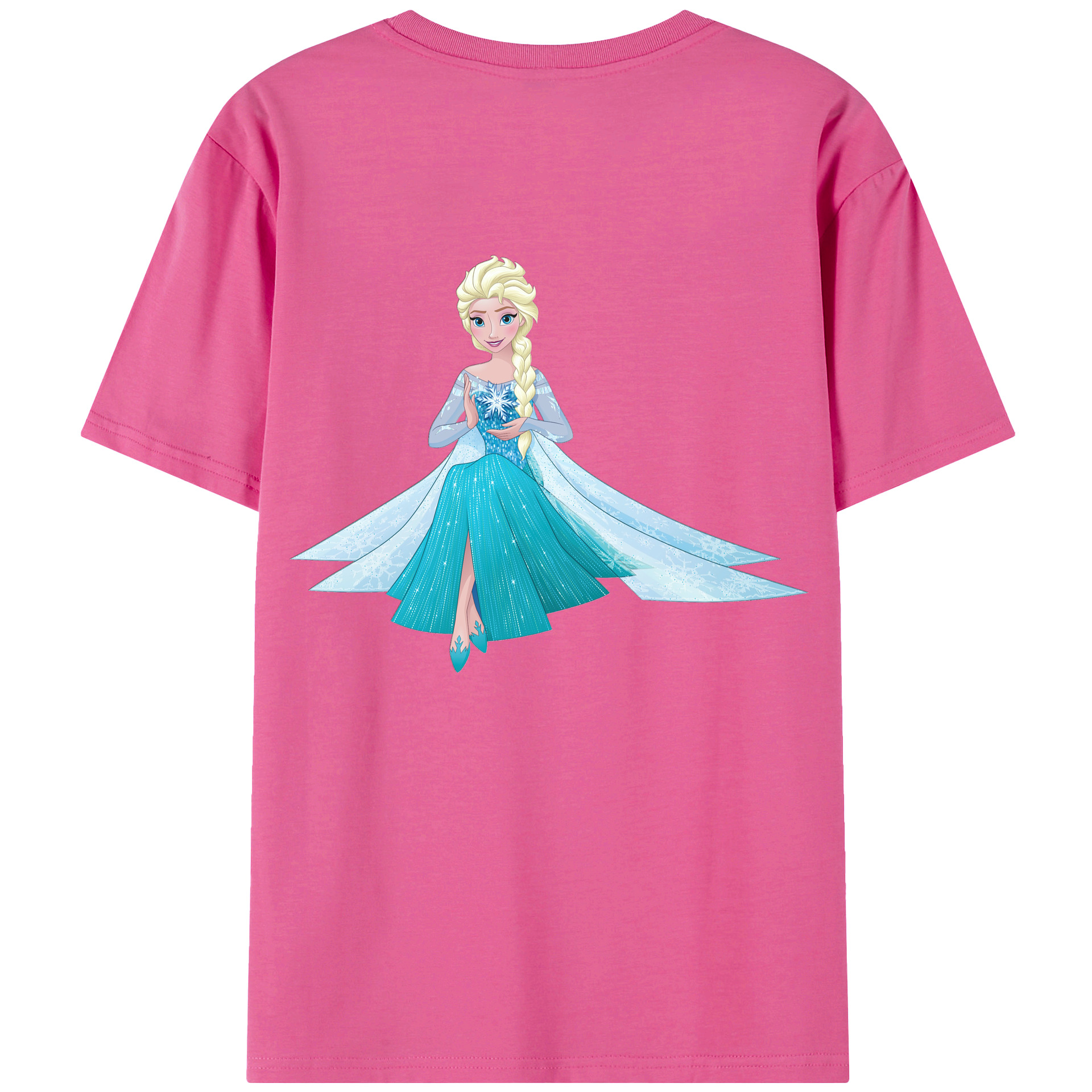 （画像用） アナと雪の女王 アンナ エルサ Frozen Anna Elsa レディース半袖Tシャツ(バックプリント)