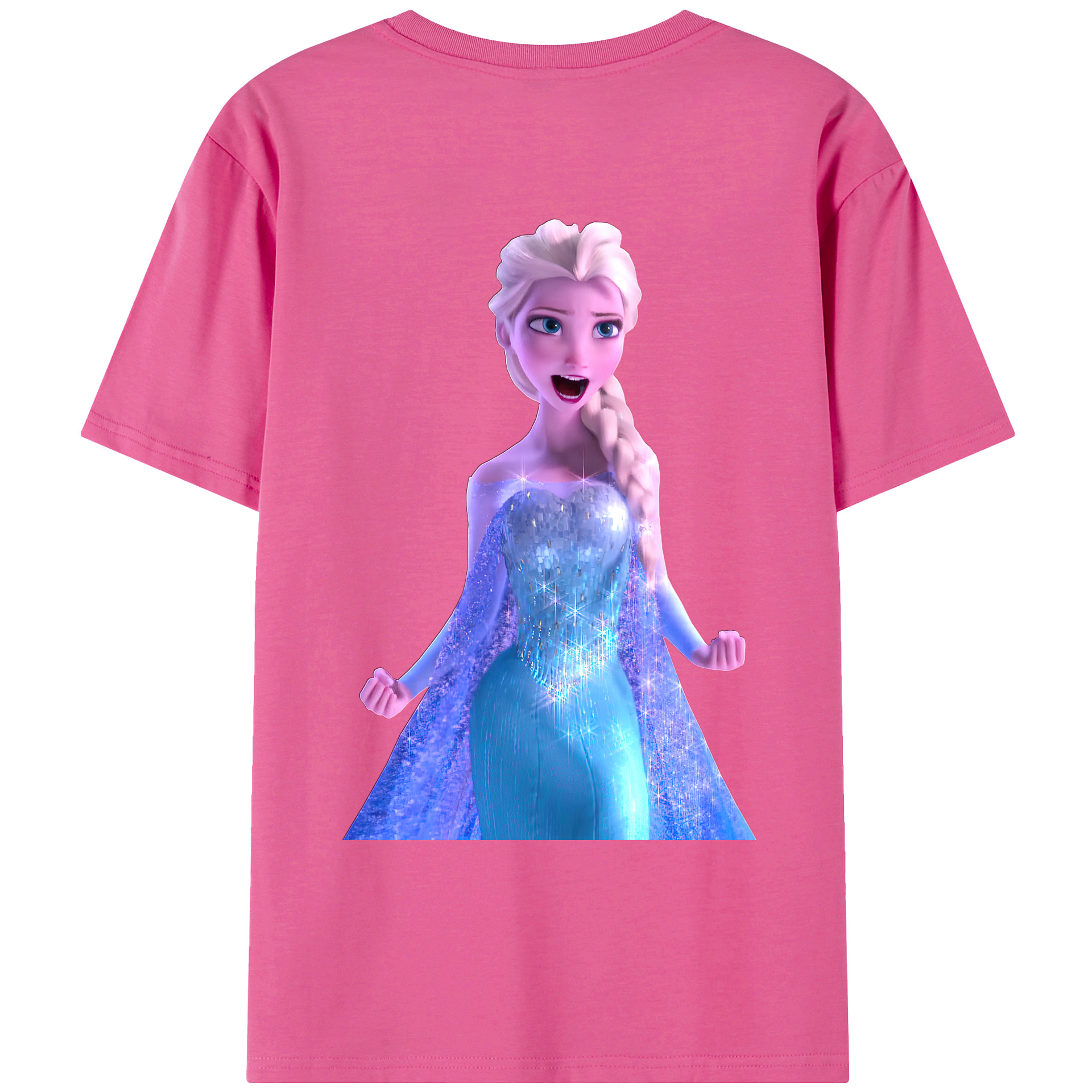 （画像用） アナと雪の女王 アンナ エルサ Frozen Anna Elsa レディース半袖Tシャツ(バックプリント)