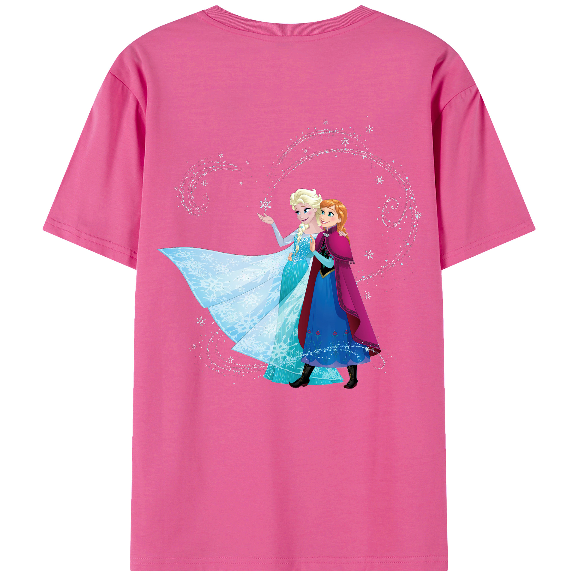 （画像用） アナと雪の女王 アンナ エルサ Frozen Anna Elsa レディース半袖Tシャツ(バックプリント)