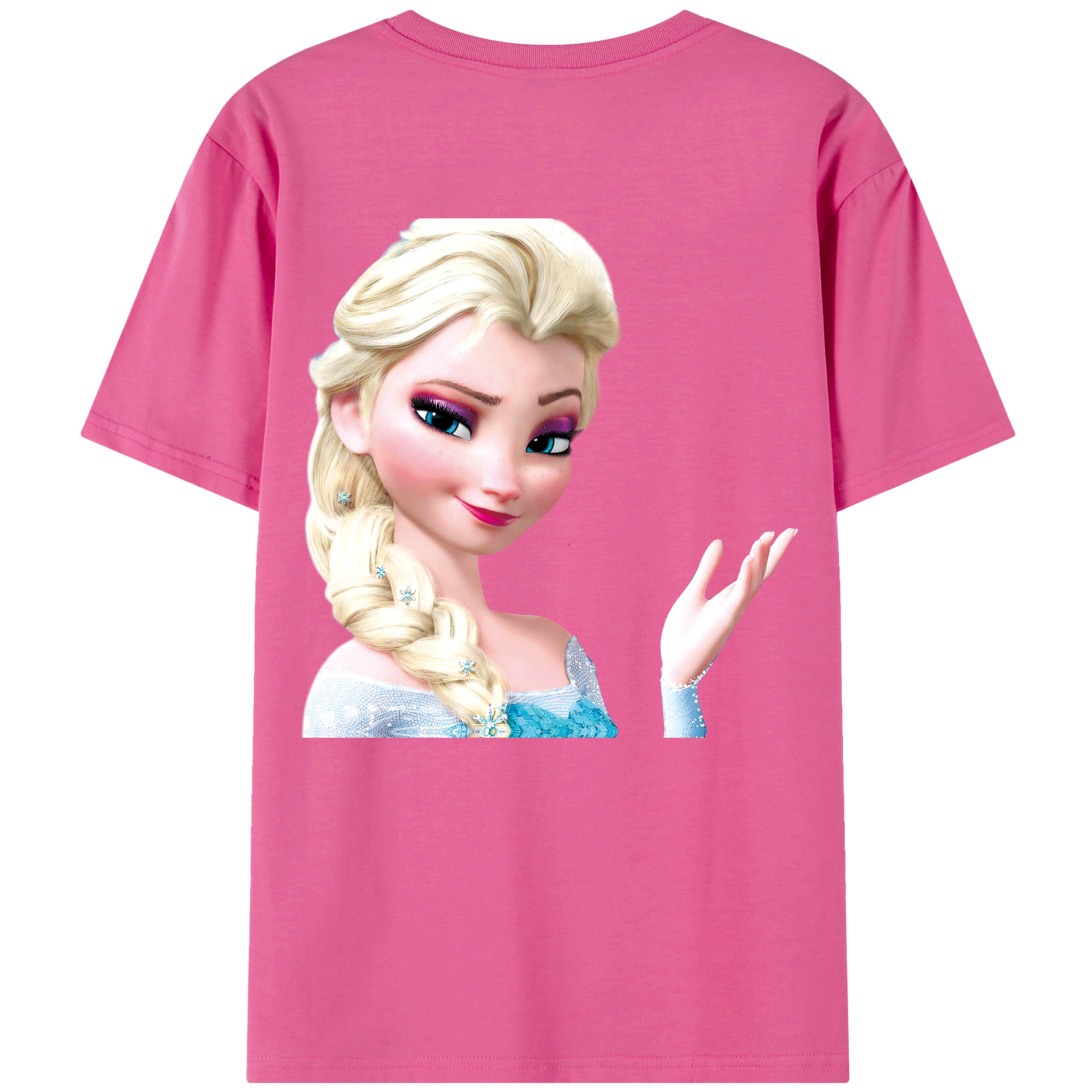 （画像用） アナと雪の女王 アンナ エルサ Frozen Anna Elsa レディース半袖Tシャツ(バックプリント)