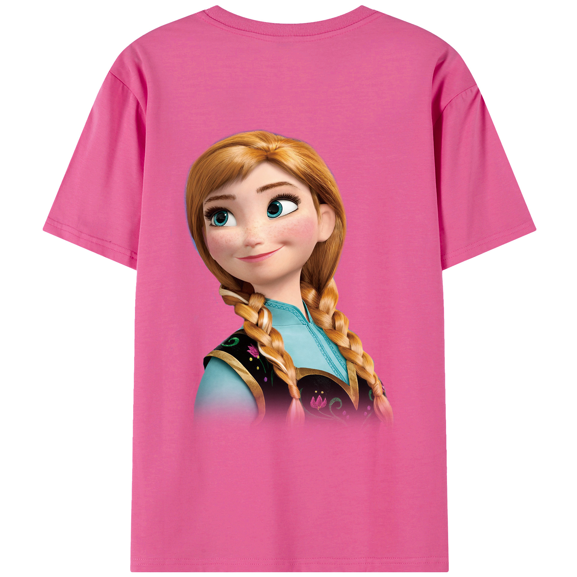 （画像用） アナと雪の女王 アンナ エルサ Frozen Anna Elsa レディース半袖Tシャツ(バックプリント)