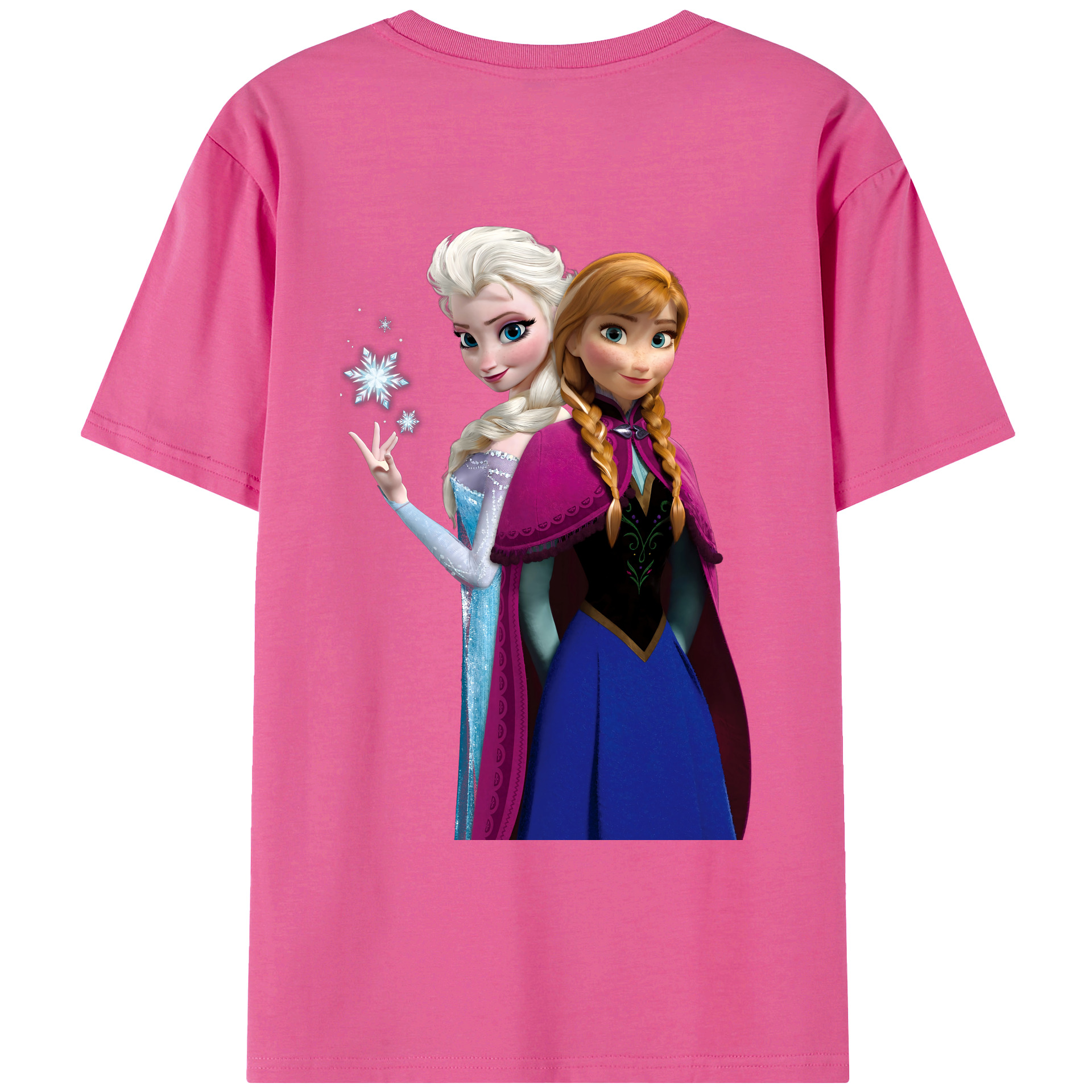 （画像用） アナと雪の女王 アンナ エルサ Frozen Anna Elsa レディース半袖Tシャツ(バックプリント)