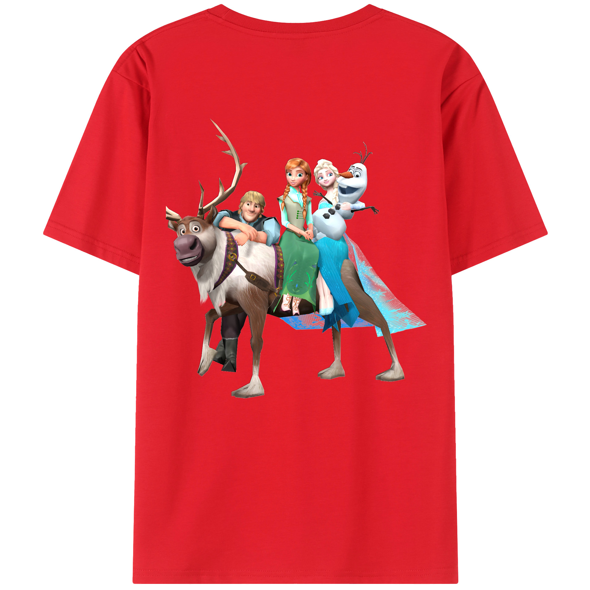 （画像用） アナと雪の女王 アンナ エルサ Frozen Anna Elsa レディース半袖Tシャツ(バックプリント)
