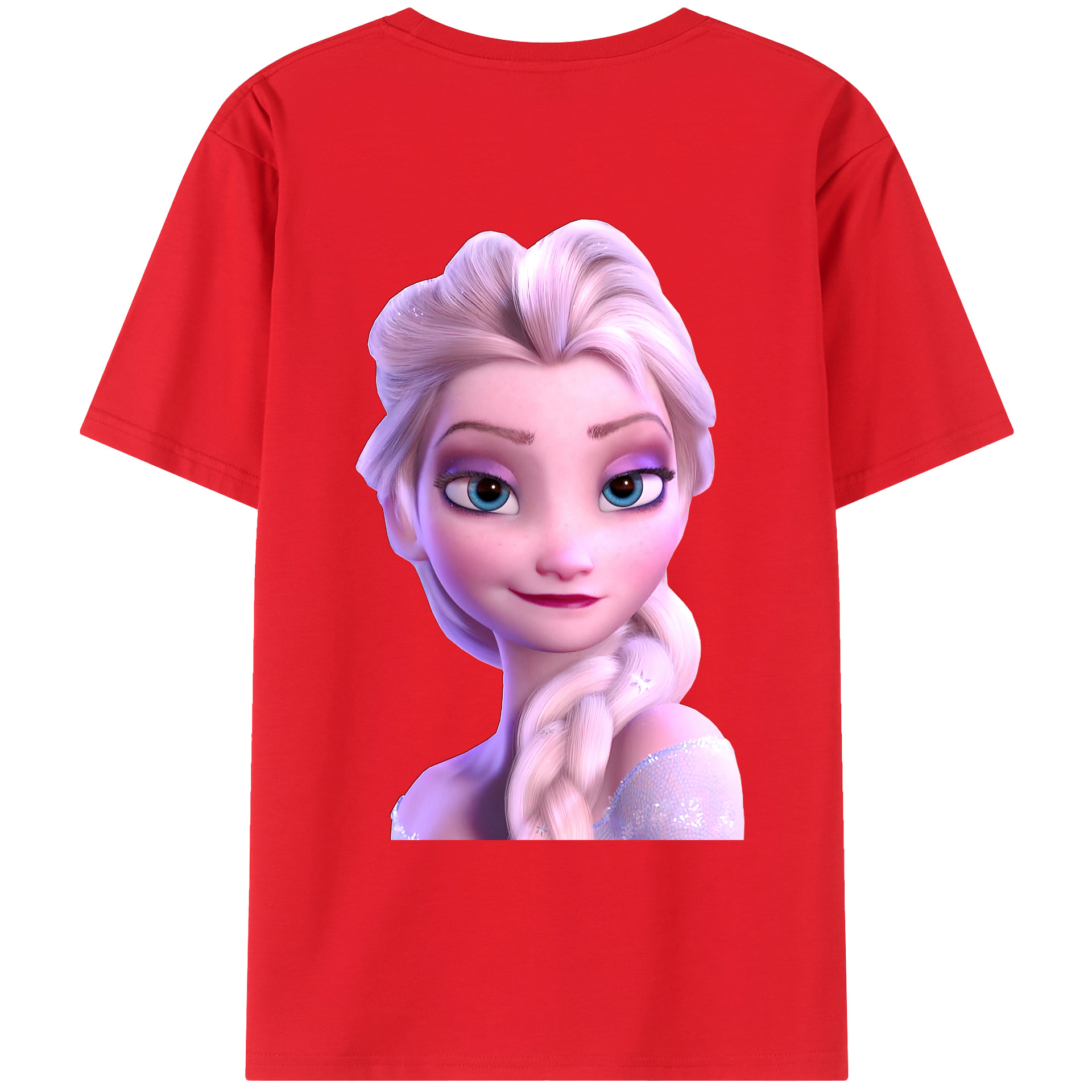 （画像用） アナと雪の女王 アンナ エルサ Frozen Anna Elsa レディース半袖Tシャツ(バックプリント)