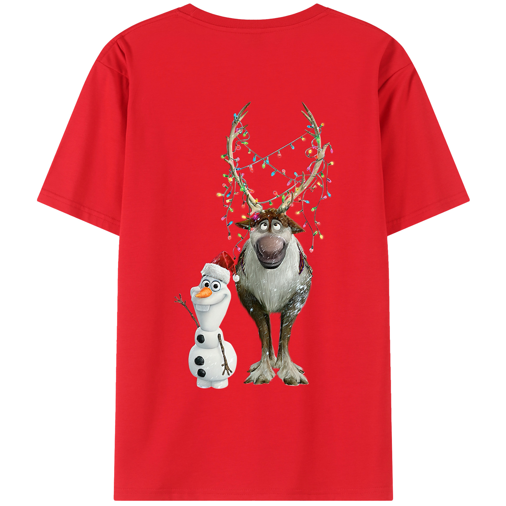 （画像用） アナと雪の女王 アンナ エルサ Frozen Anna Elsa レディース半袖Tシャツ(バックプリント)