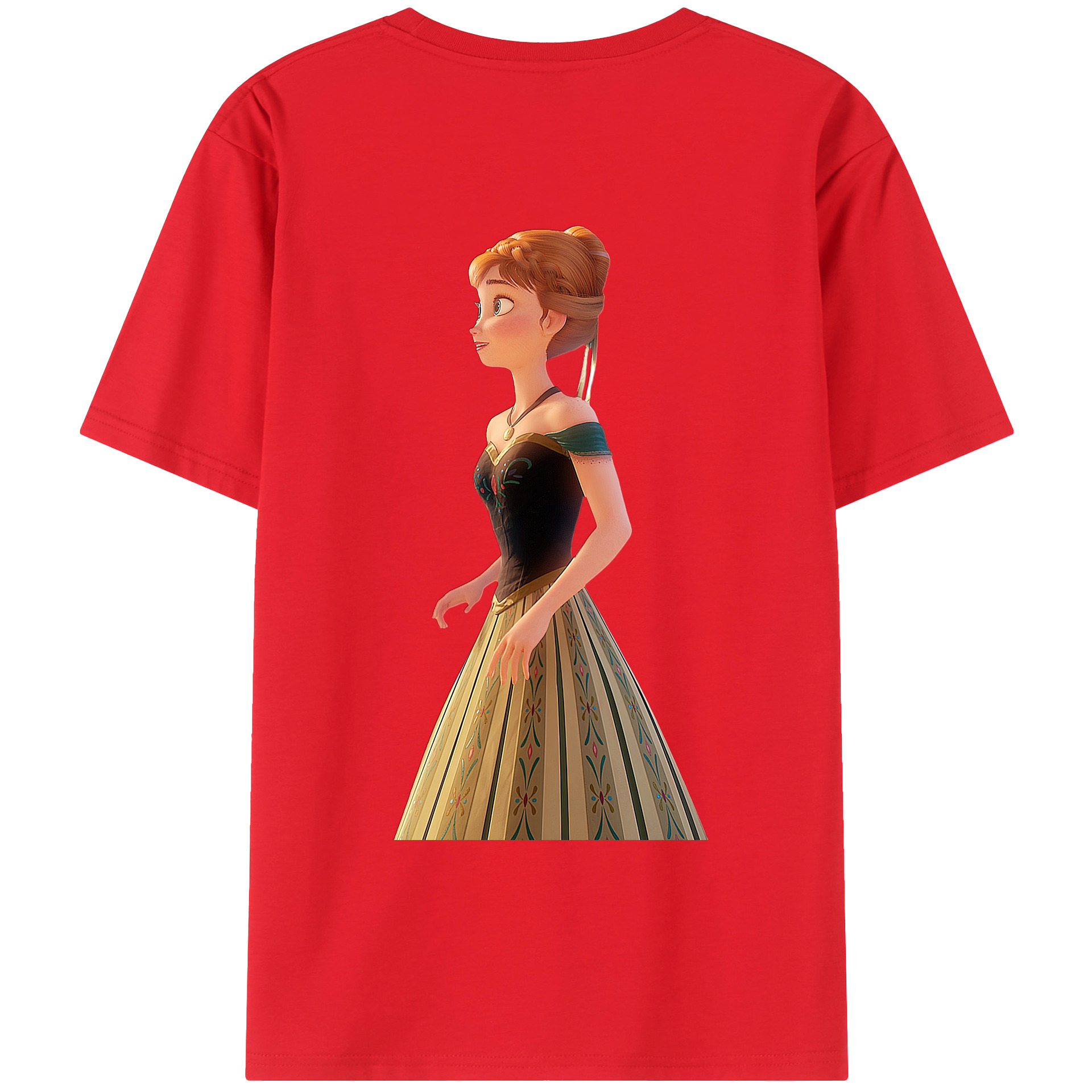 （画像用） アナと雪の女王 アンナ エルサ Frozen Anna Elsa レディース半袖Tシャツ(バックプリント)