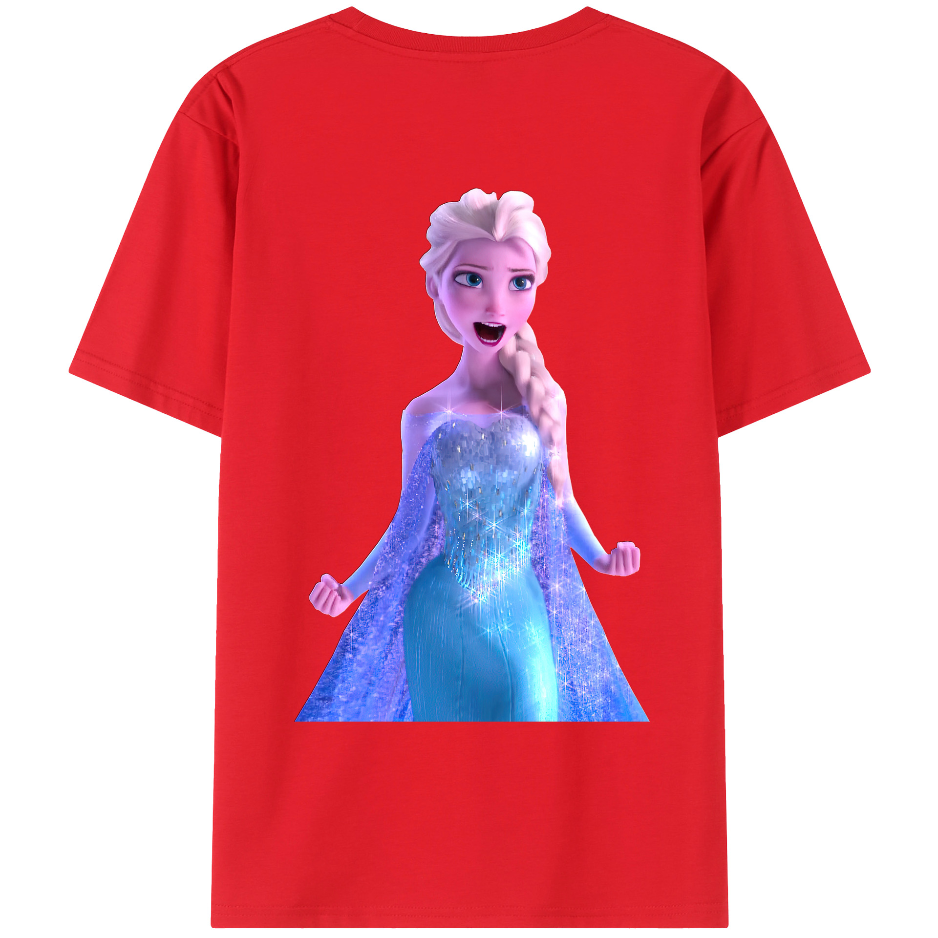 （画像用） アナと雪の女王 アンナ エルサ Frozen Anna Elsa レディース半袖Tシャツ(バックプリント)