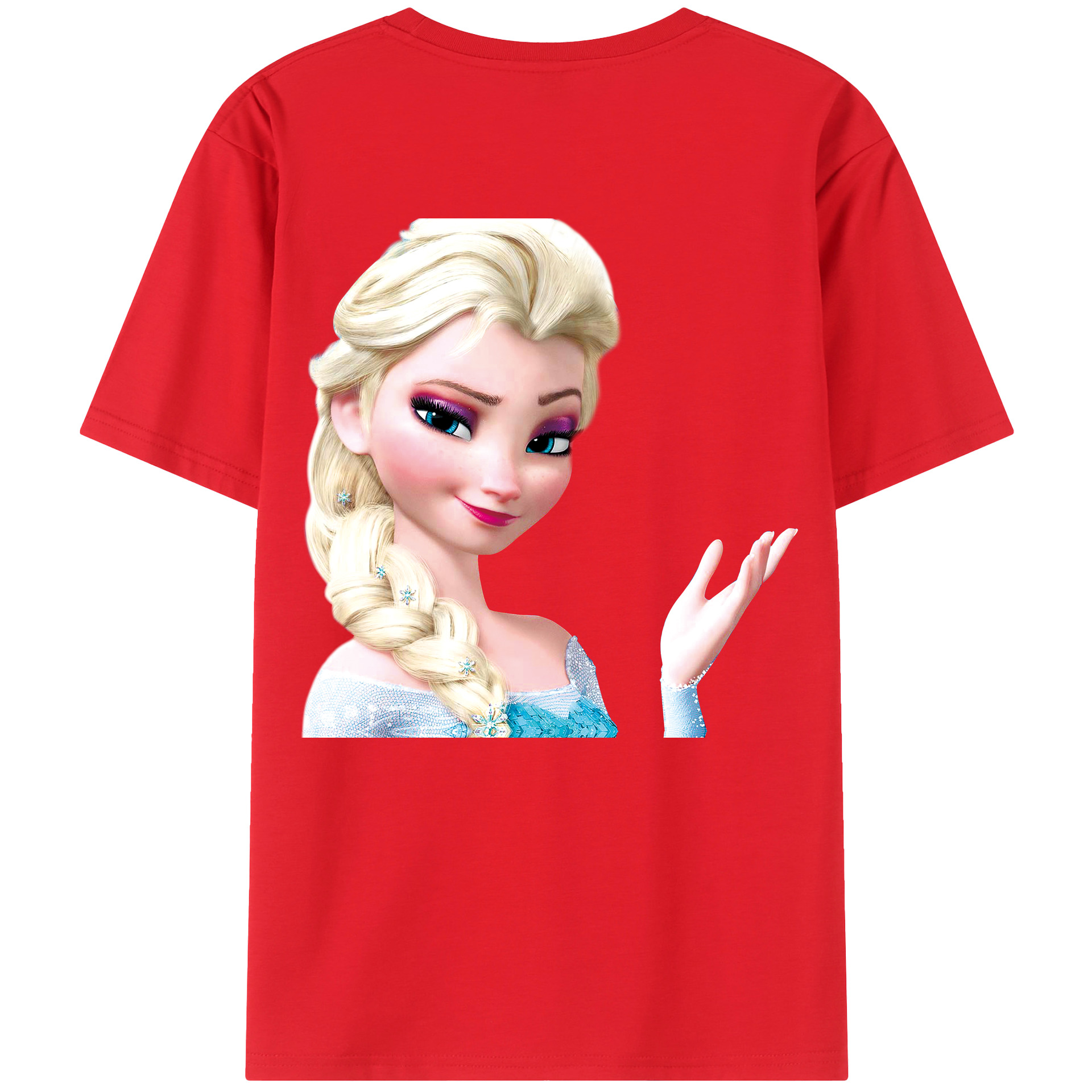 （画像用） アナと雪の女王 アンナ エルサ Frozen Anna Elsa レディース半袖Tシャツ(バックプリント)