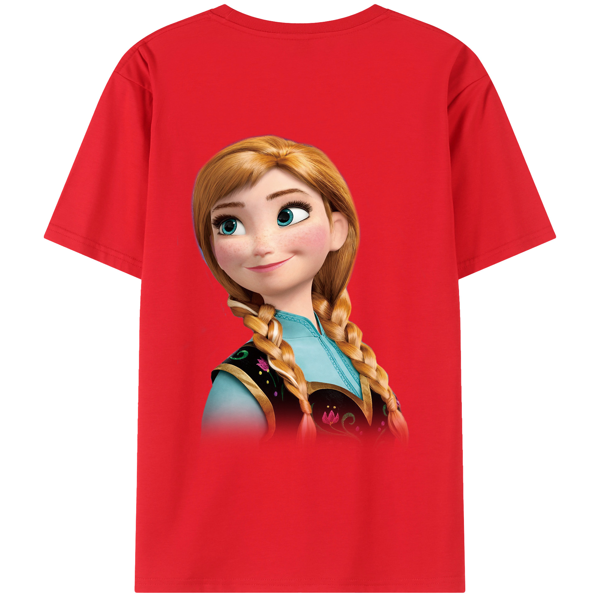 （画像用） アナと雪の女王 アンナ エルサ Frozen Anna Elsa レディース半袖Tシャツ(バックプリント)