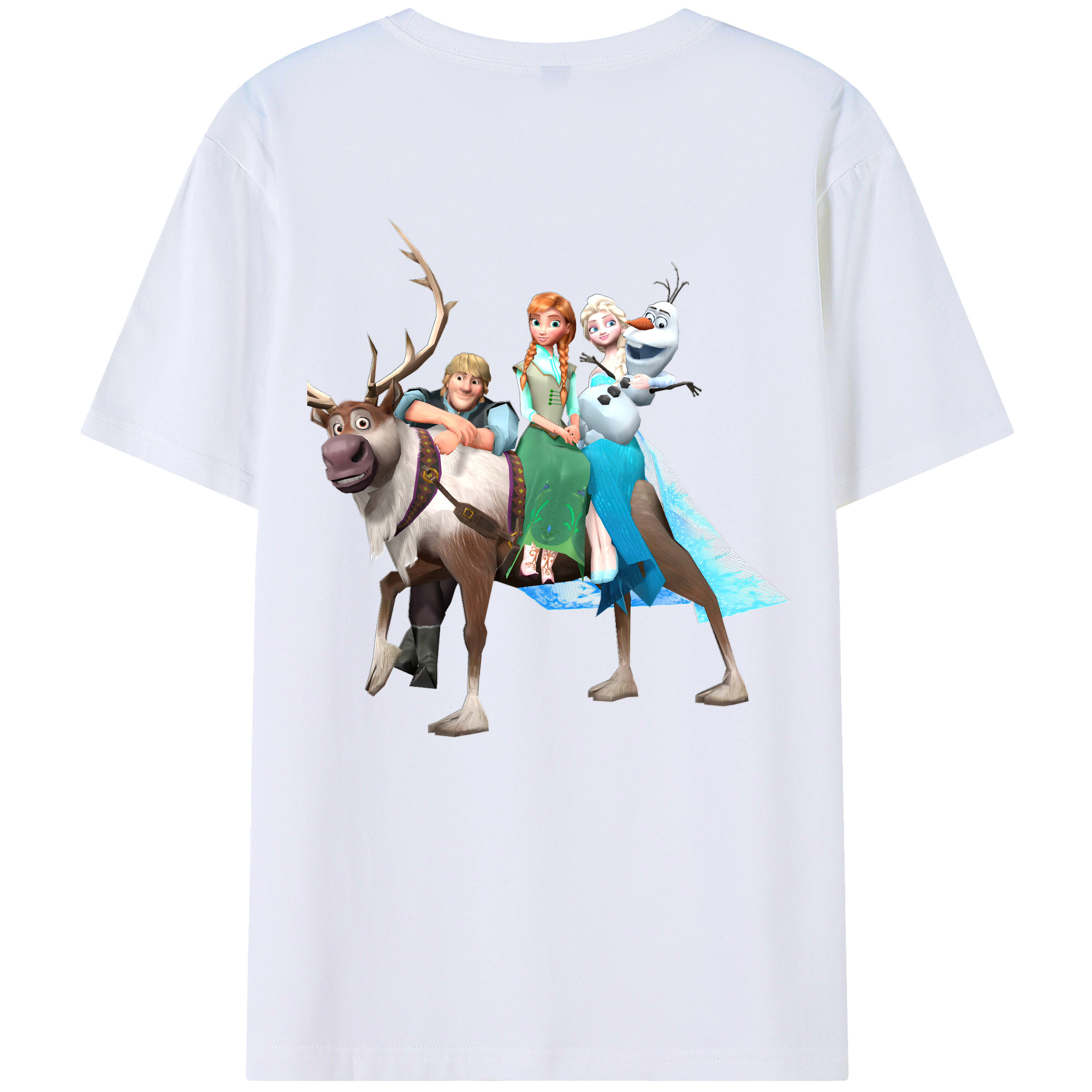（画像用） アナと雪の女王 アンナ エルサ Frozen Anna Elsa レディース半袖Tシャツ(バックプリント)