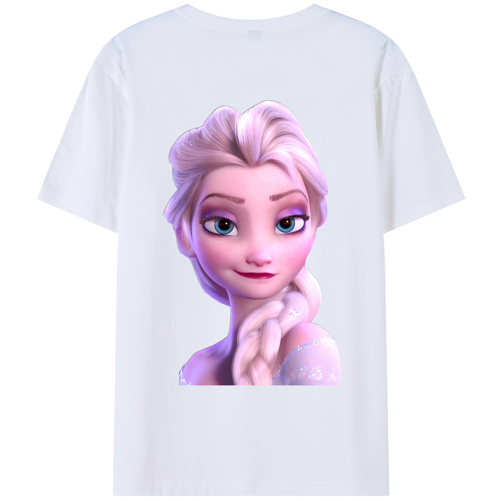 （画像用） アナと雪の女王 アンナ エルサ Frozen Anna Elsa レディース半袖Tシャツ(バックプリント)