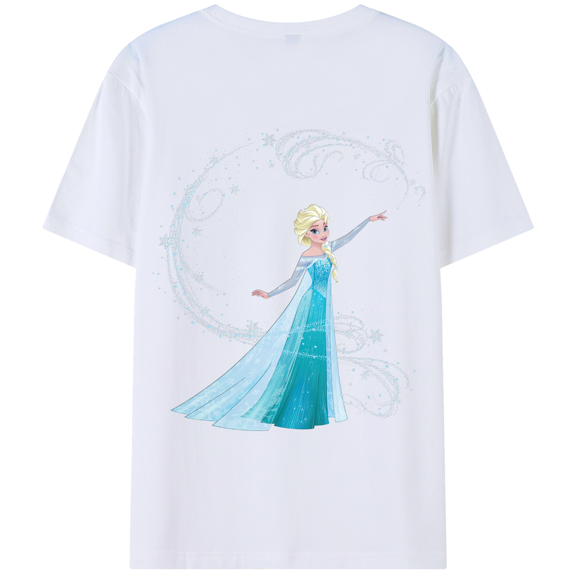 （画像用） アナと雪の女王 アンナ エルサ Frozen Anna Elsa レディース半袖Tシャツ(バックプリント)