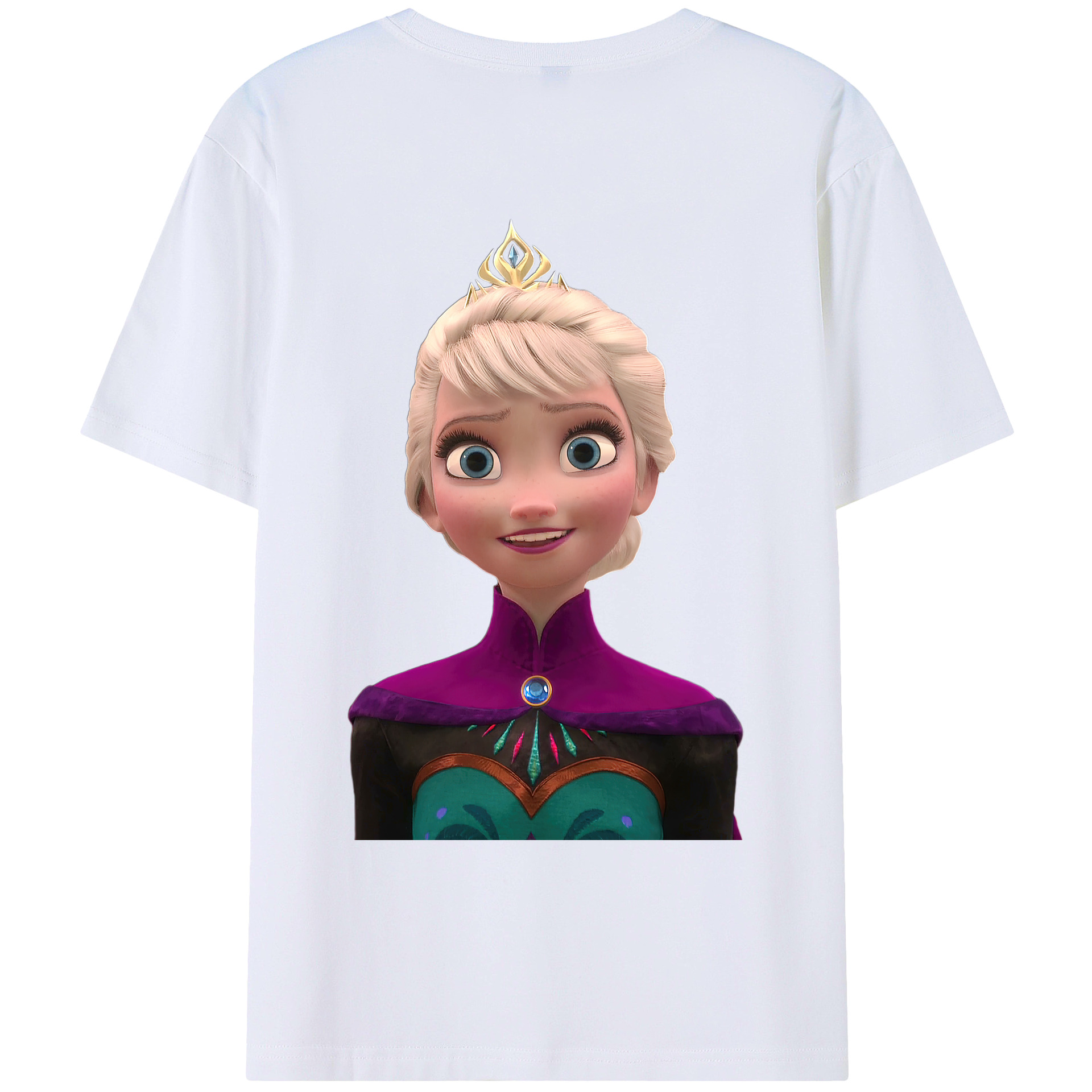 （画像用） アナと雪の女王 アンナ エルサ Frozen Anna Elsa レディース半袖Tシャツ(バックプリント)