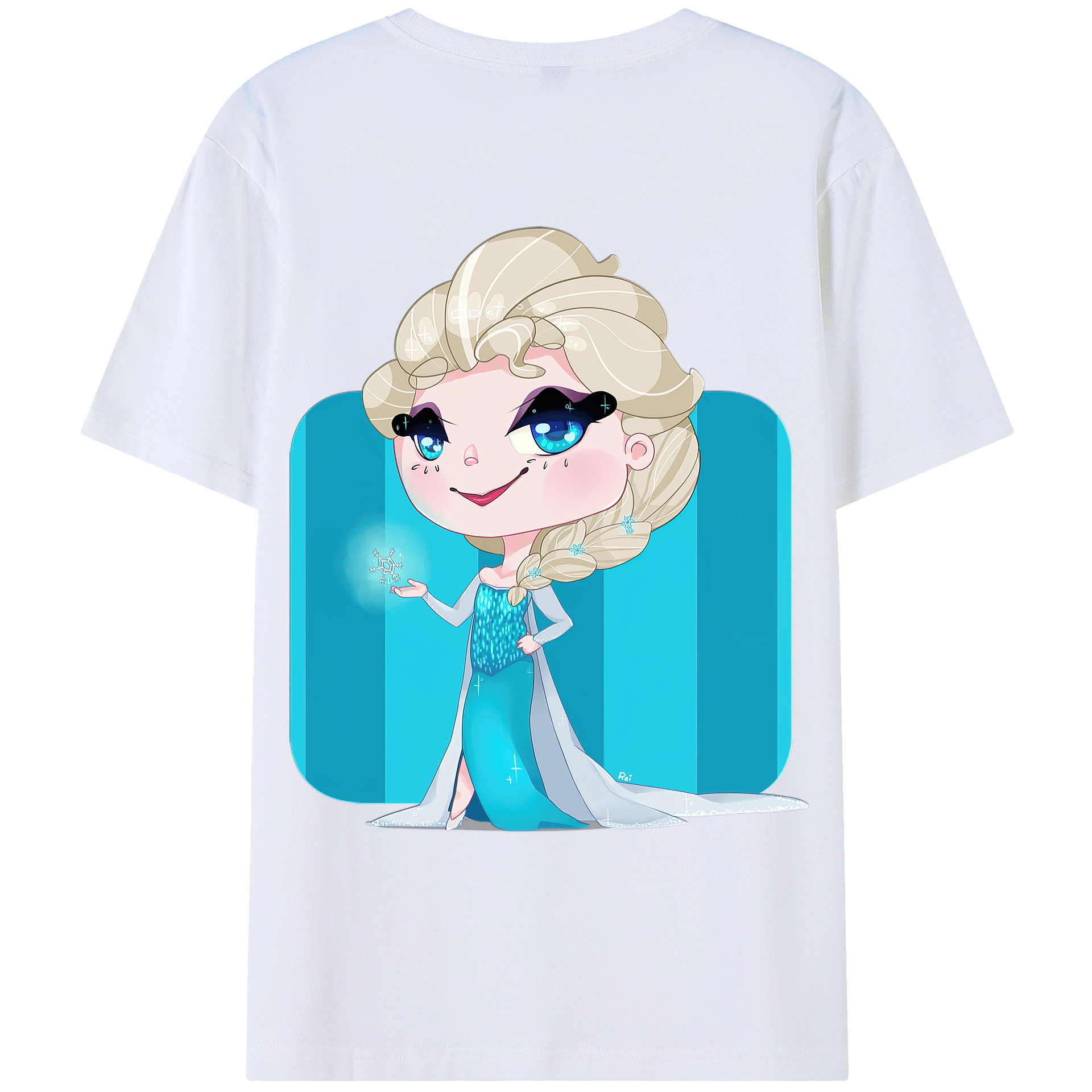 （画像用） アナと雪の女王 アンナ エルサ Frozen Anna Elsa レディース半袖Tシャツ(バックプリント)