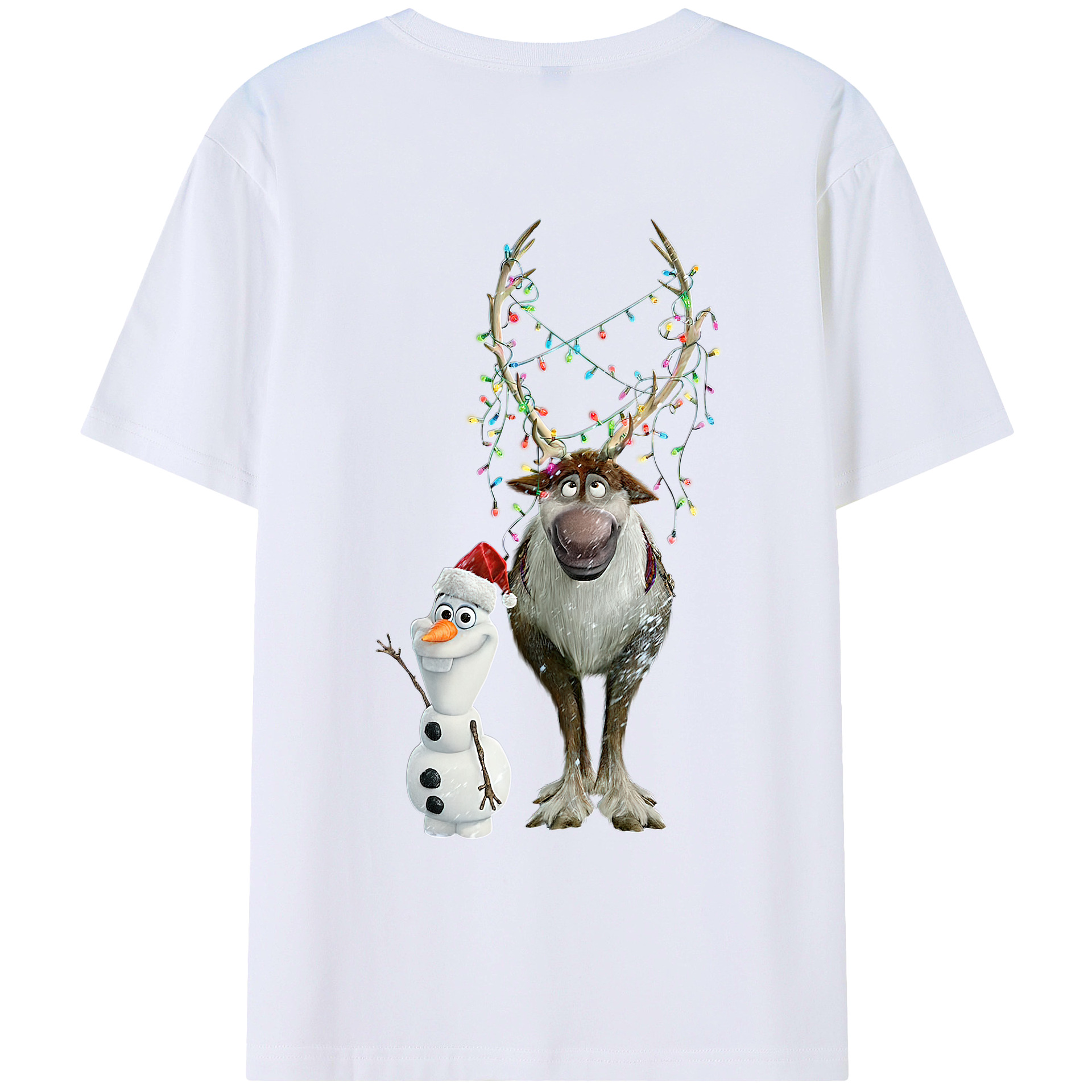 （画像用） アナと雪の女王 アンナ エルサ Frozen Anna Elsa レディース半袖Tシャツ(バックプリント)
