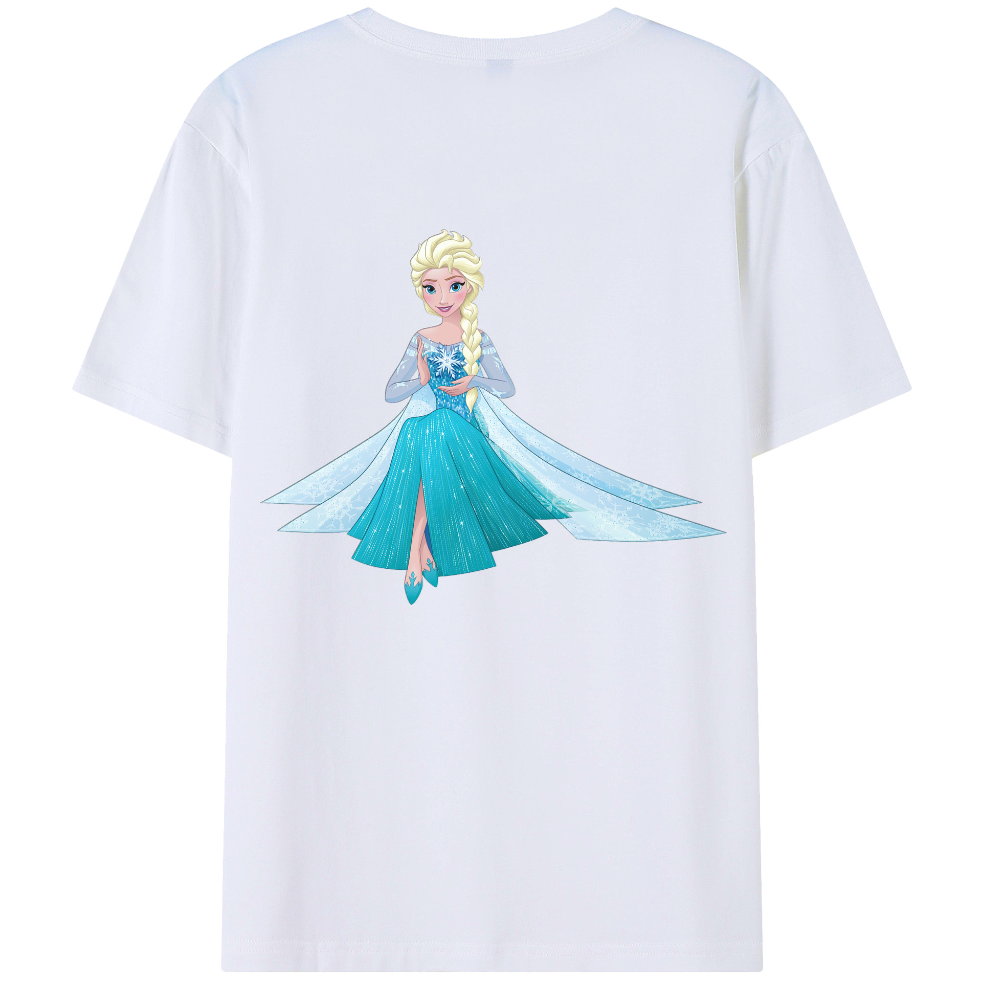 （画像用） アナと雪の女王 アンナ エルサ Frozen Anna Elsa レディース半袖Tシャツ(バックプリント)
