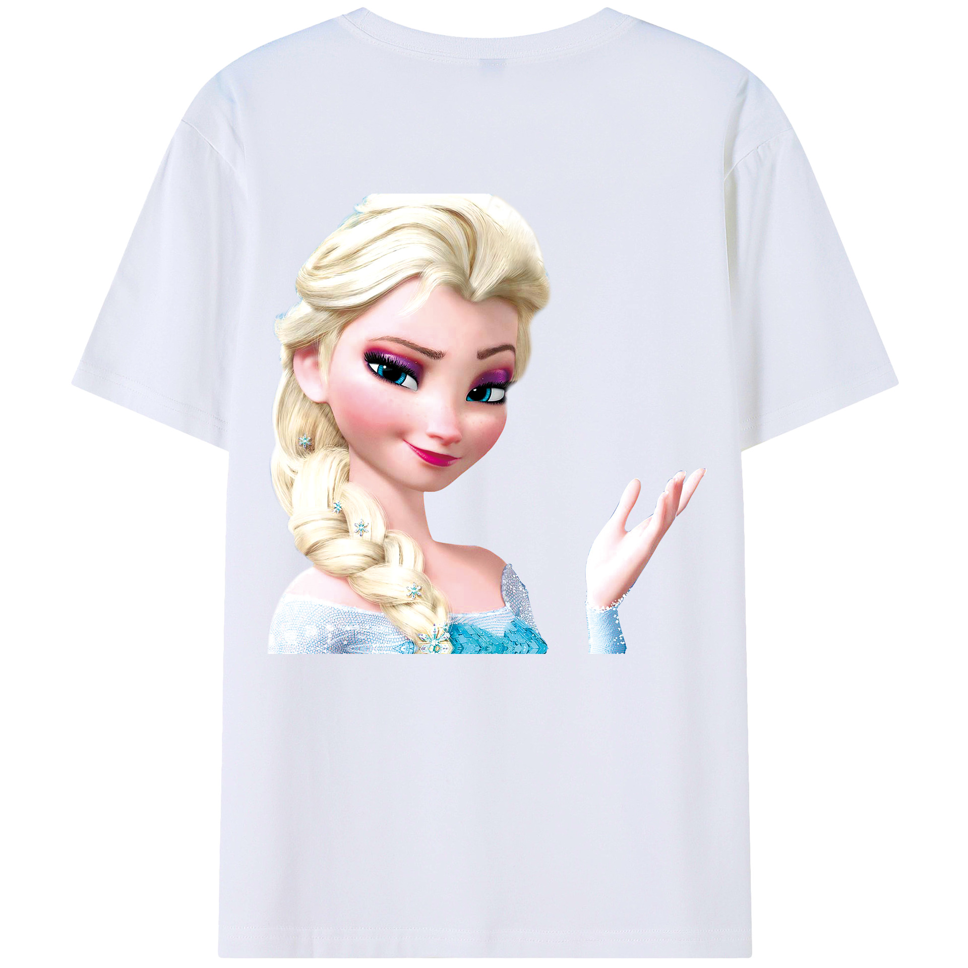 （画像用） アナと雪の女王 アンナ エルサ Frozen Anna Elsa レディース半袖Tシャツ(バックプリント)