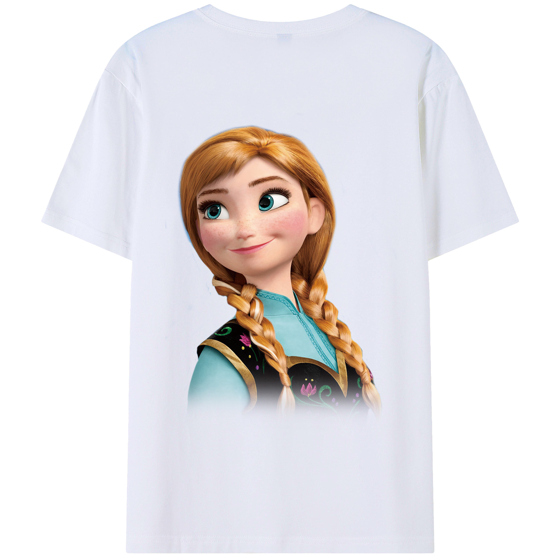 （画像用） アナと雪の女王 アンナ エルサ Frozen Anna Elsa レディース半袖Tシャツ(バックプリント)