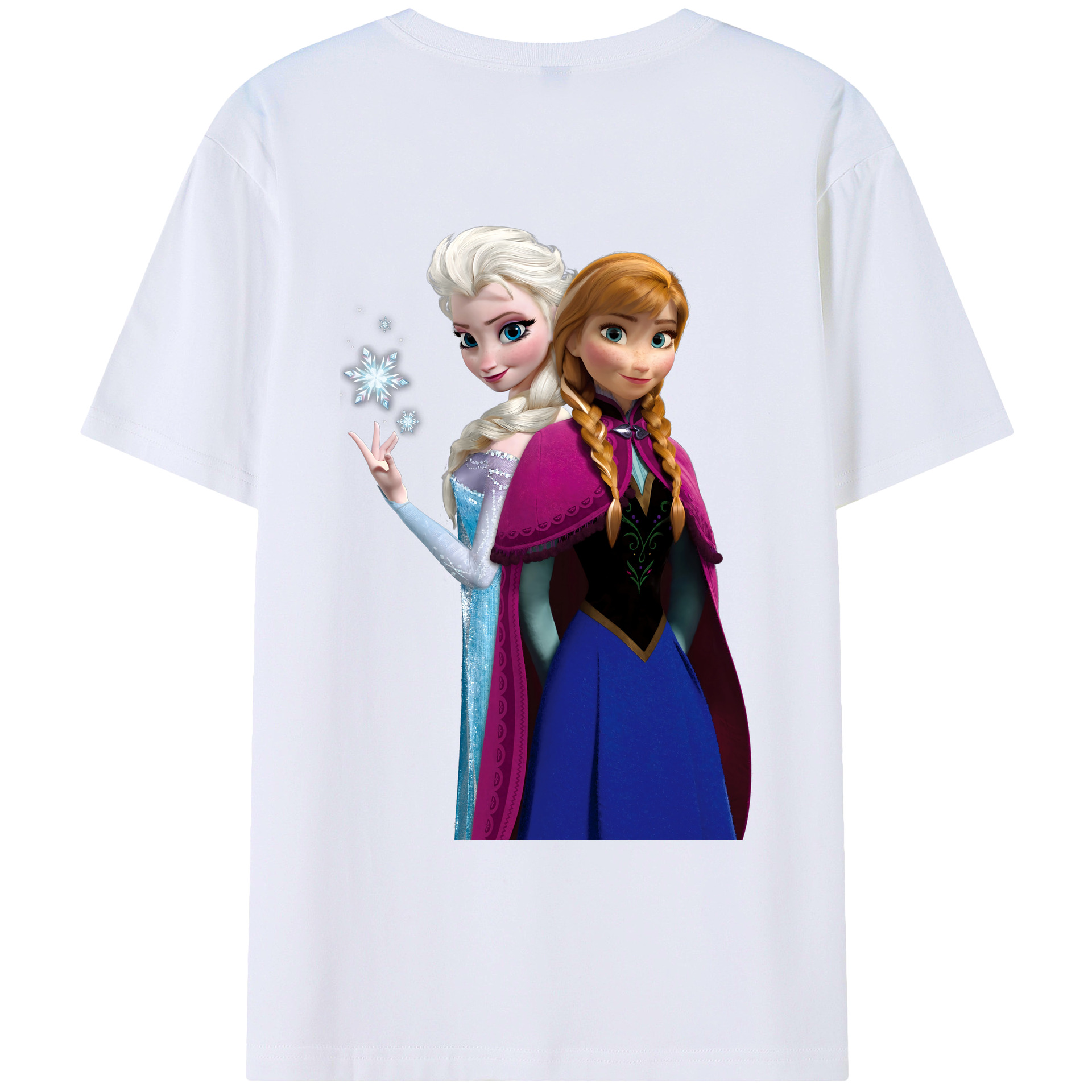 （画像用） アナと雪の女王 アンナ エルサ Frozen Anna Elsa レディース半袖Tシャツ(バックプリント)