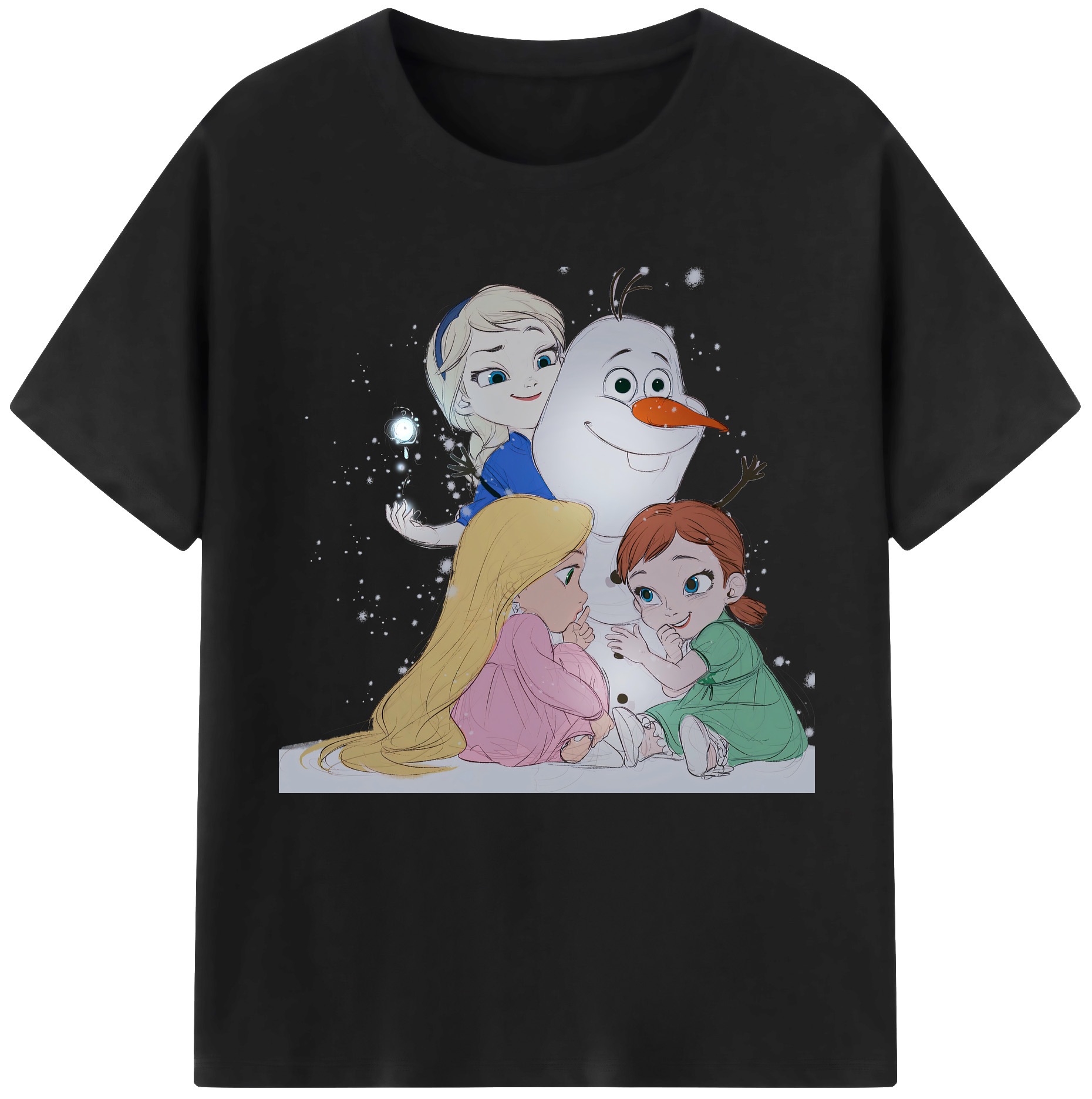 （画像用） アナと雪の女王 アンナ エルサ Frozen Anna Elsa レディースカジュアルプリントTシャツ（綿100％）