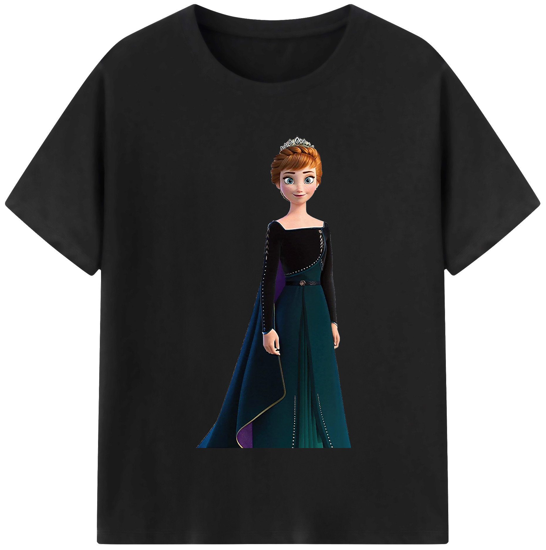 （画像用） アナと雪の女王 アンナ エルサ Frozen Anna Elsa レディースカジュアルプリントTシャツ（綿100％）