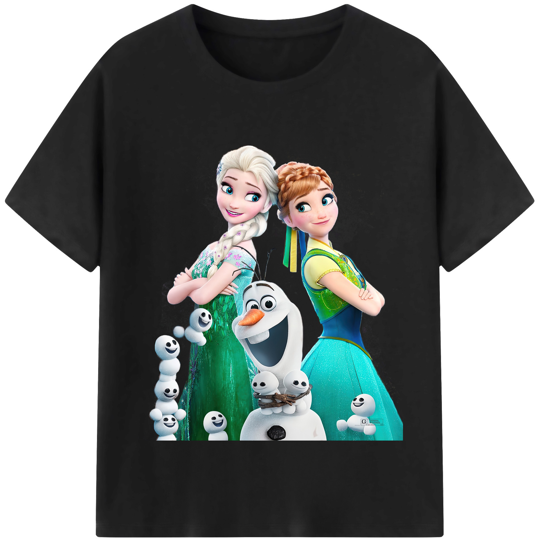 （画像用） アナと雪の女王 アンナ エルサ Frozen Anna Elsa レディースカジュアルプリントTシャツ（綿100％）