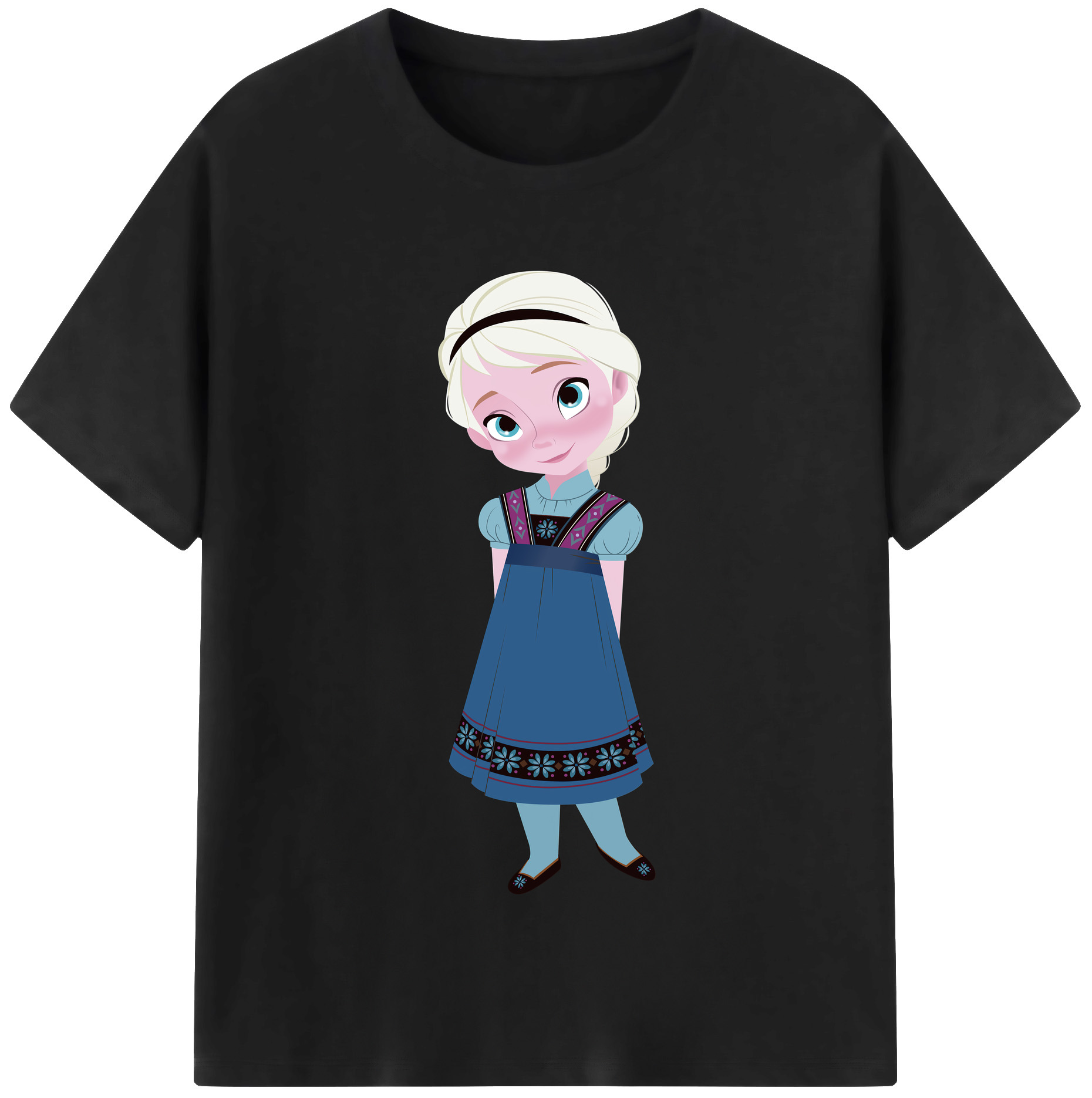（画像用） アナと雪の女王 アンナ エルサ Frozen Anna Elsa レディースカジュアルプリントTシャツ（綿100％）