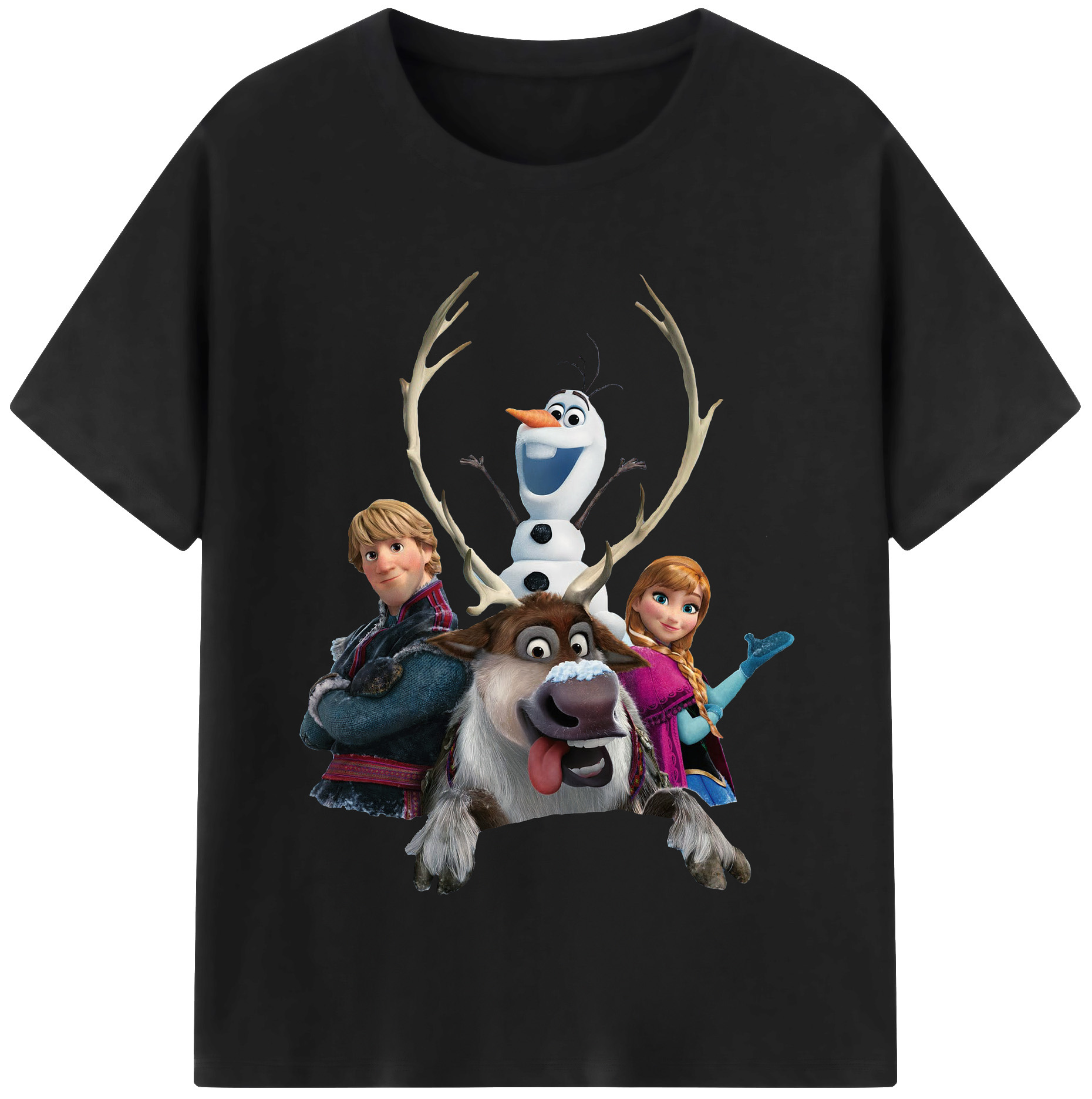 （画像用） アナと雪の女王 アンナ エルサ Frozen Anna Elsa レディースカジュアルプリントTシャツ（綿100％）