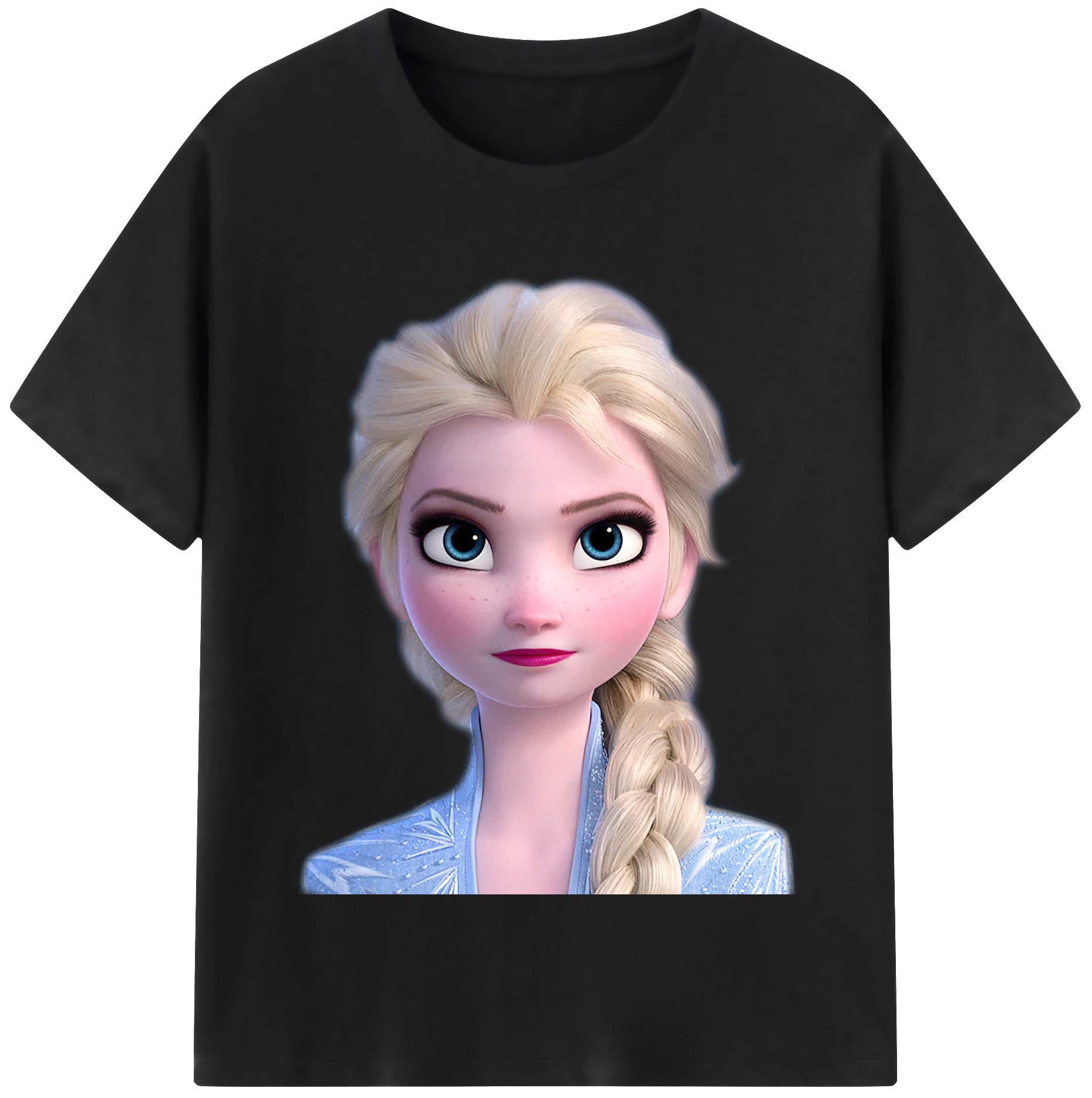 （画像用） アナと雪の女王 アンナ エルサ Frozen Anna Elsa レディースカジュアルプリントTシャツ（綿100％）