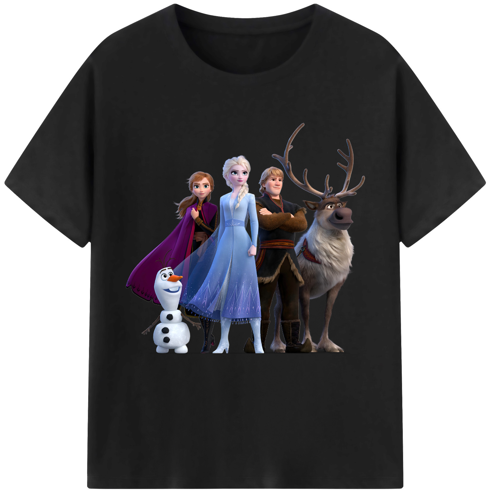 （画像用） アナと雪の女王 アンナ エルサ Frozen Anna Elsa レディースカジュアルプリントTシャツ（綿100％）