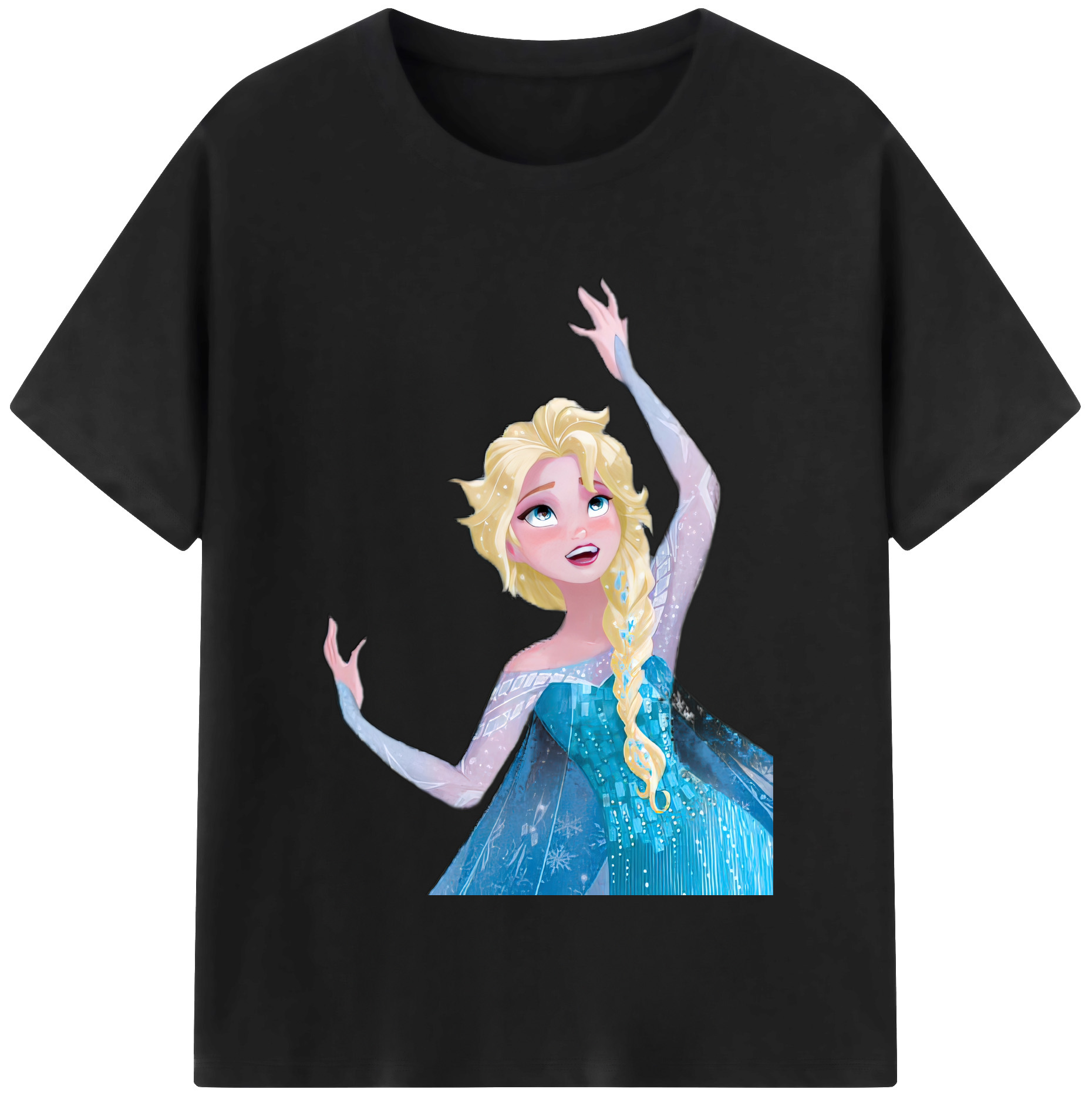 （画像用） アナと雪の女王 アンナ エルサ Frozen Anna Elsa レディースカジュアルプリントTシャツ（綿100％）
