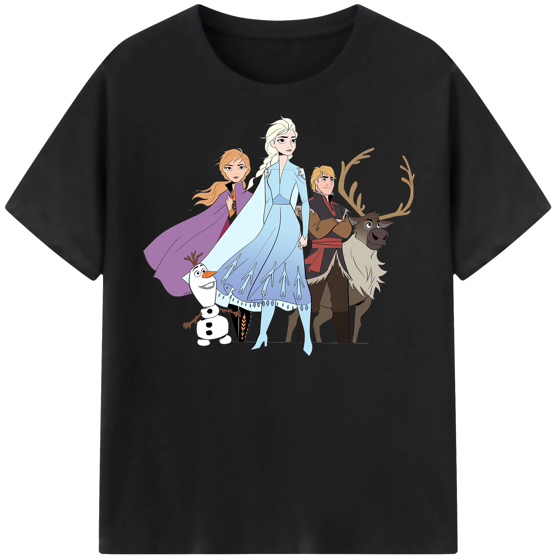 （画像用） アナと雪の女王 アンナ エルサ Frozen Anna Elsa レディースカジュアルプリントTシャツ（綿100％）