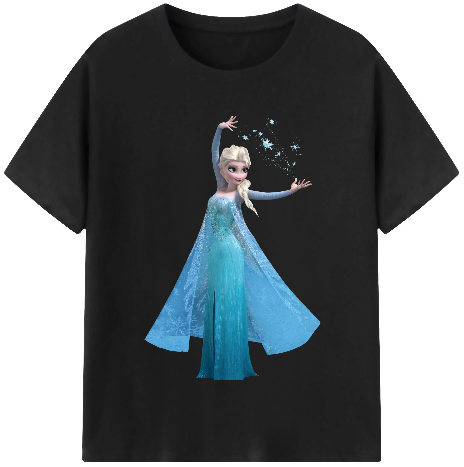 （画像用） アナと雪の女王 アンナ エルサ Frozen Anna Elsa レディースカジュアルプリントTシャツ（綿100％）