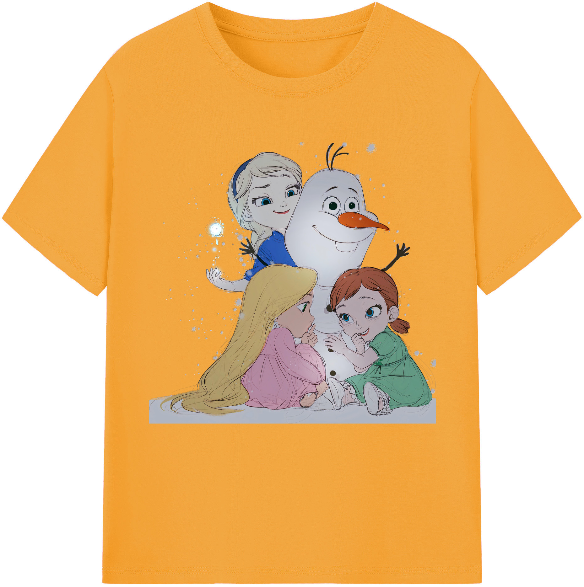 （画像用） アナと雪の女王 アンナ エルサ Frozen Anna Elsa レディースカジュアルプリントTシャツ（綿100％）