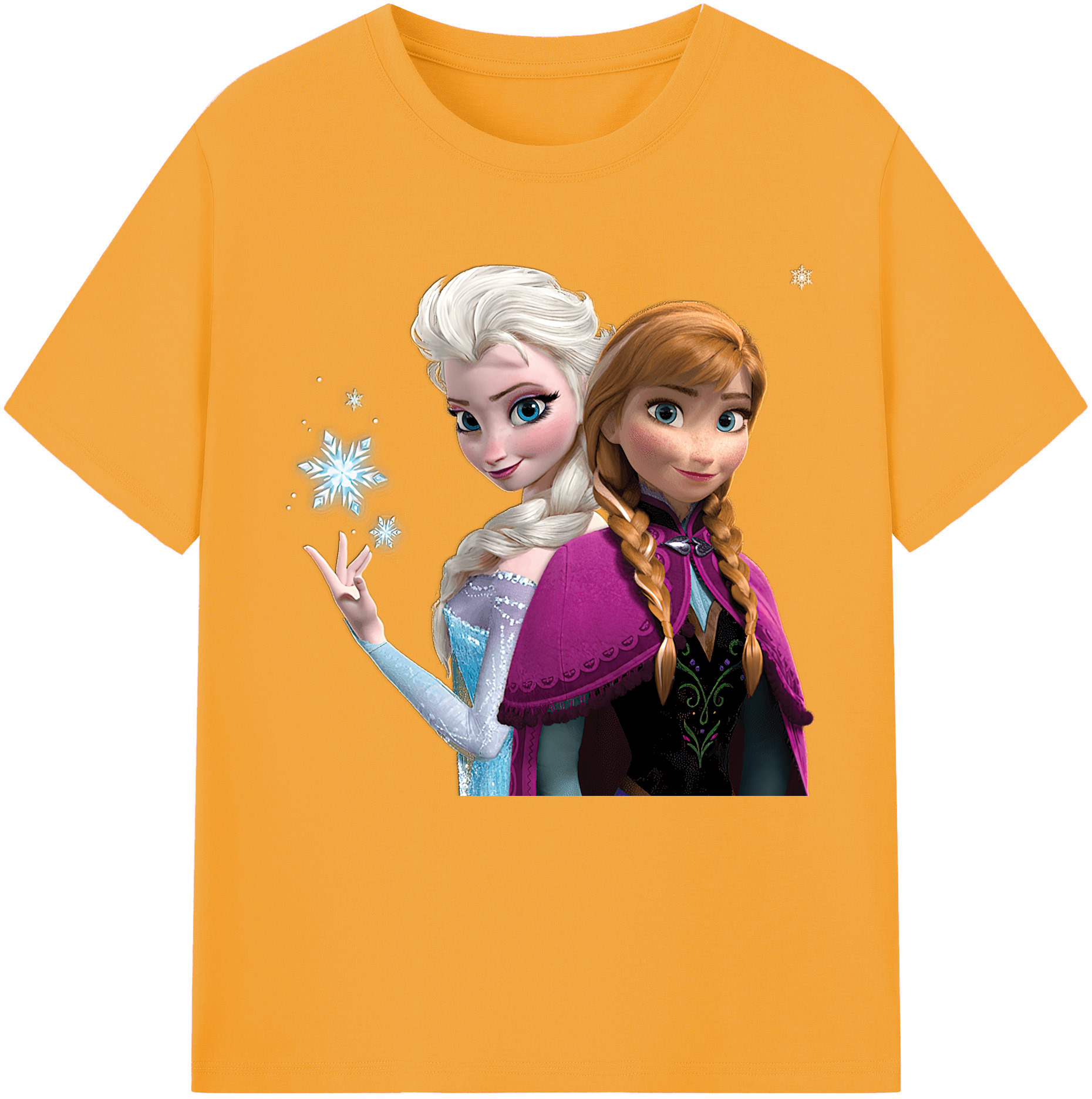 （画像用） アナと雪の女王 アンナ エルサ Frozen Anna Elsa レディースカジュアルプリントTシャツ（綿100％）