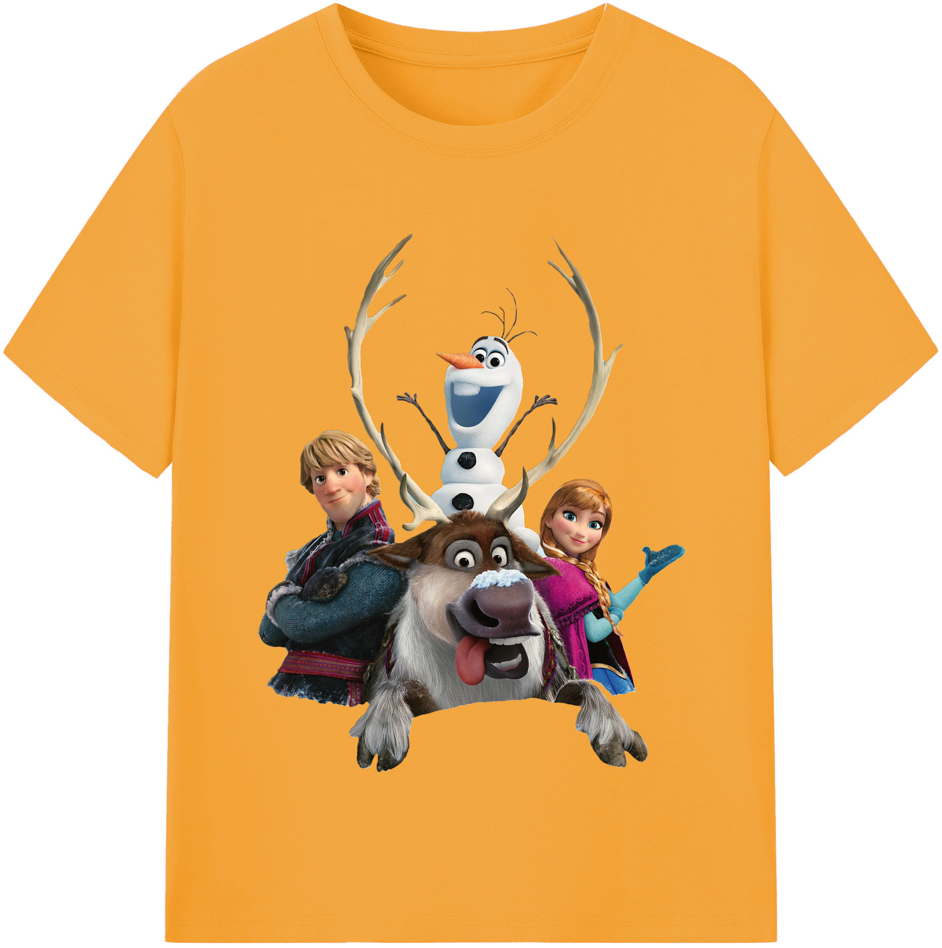 （画像用） アナと雪の女王 アンナ エルサ Frozen Anna Elsa レディースカジュアルプリントTシャツ（綿100％）