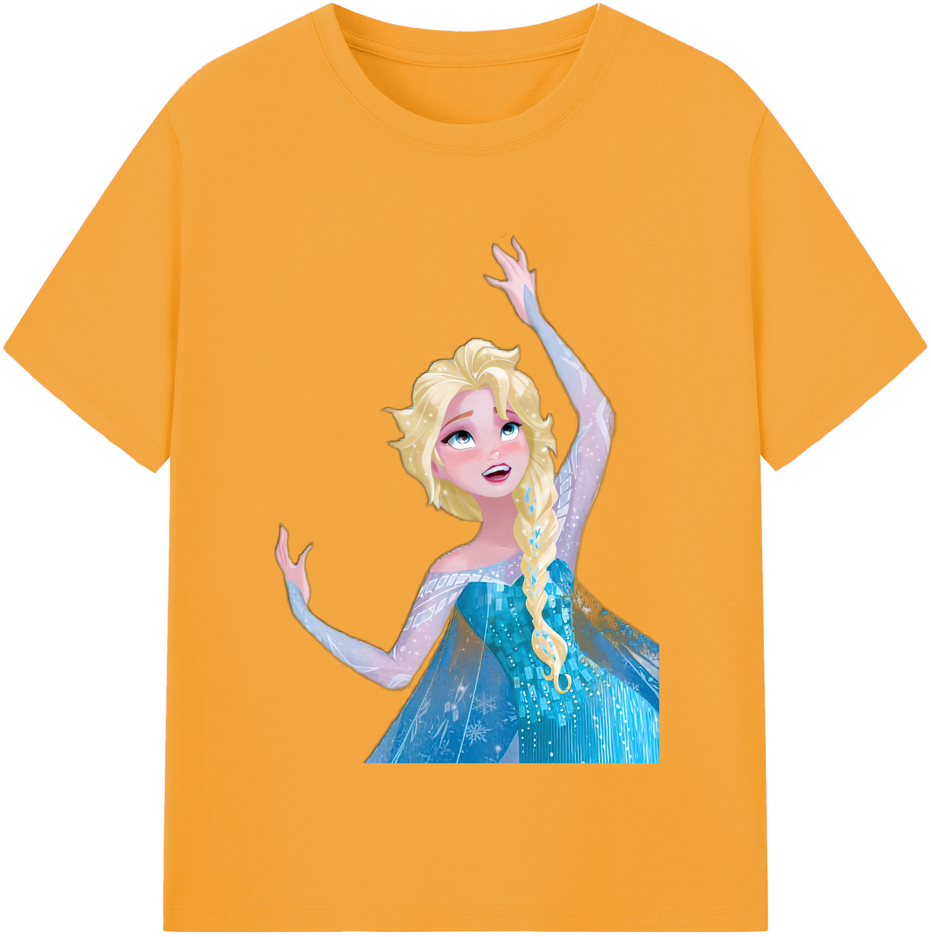 （画像用） アナと雪の女王 アンナ エルサ Frozen Anna Elsa レディースカジュアルプリントTシャツ（綿100％）