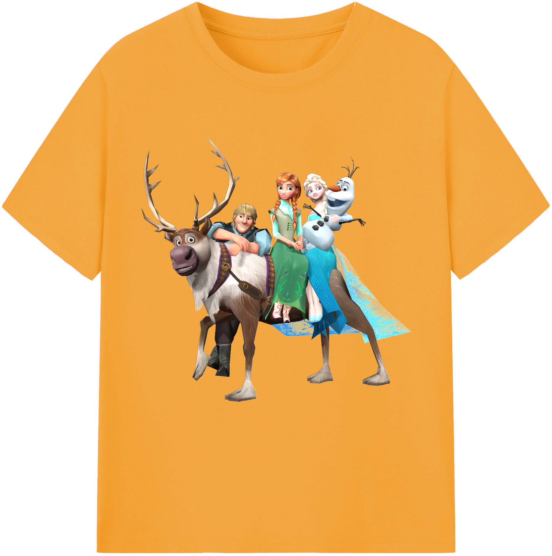 （画像用） アナと雪の女王 アンナ エルサ Frozen Anna Elsa レディースカジュアルプリントTシャツ（綿100％）