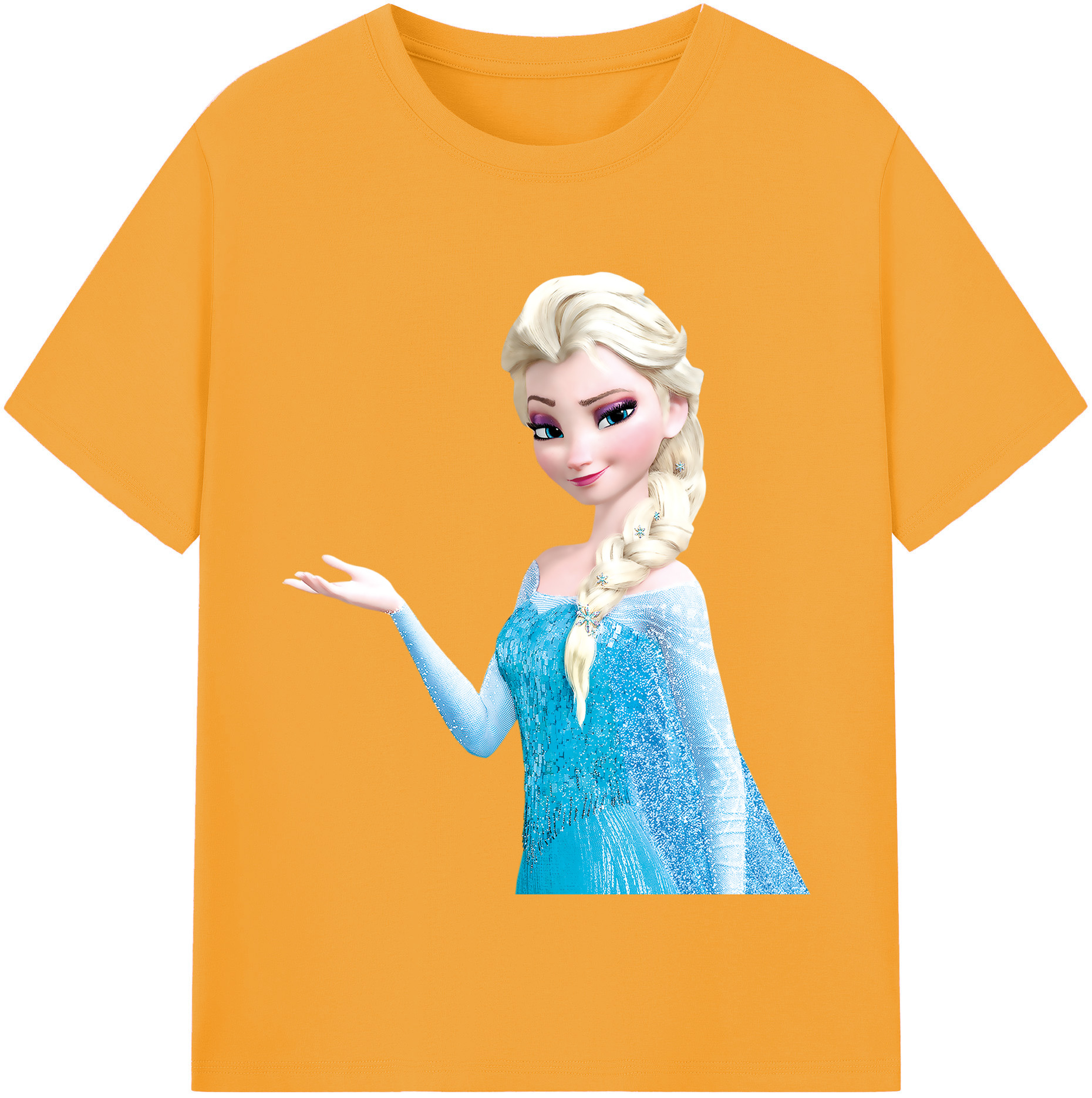 （画像用） アナと雪の女王 アンナ エルサ Frozen Anna Elsa レディースカジュアルプリントTシャツ（綿100％）