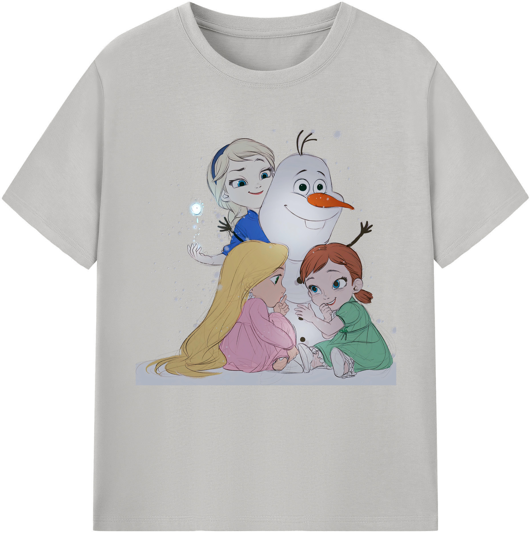 （画像用） アナと雪の女王 アンナ エルサ Frozen Anna Elsa レディースカジュアルプリントTシャツ（綿100％）