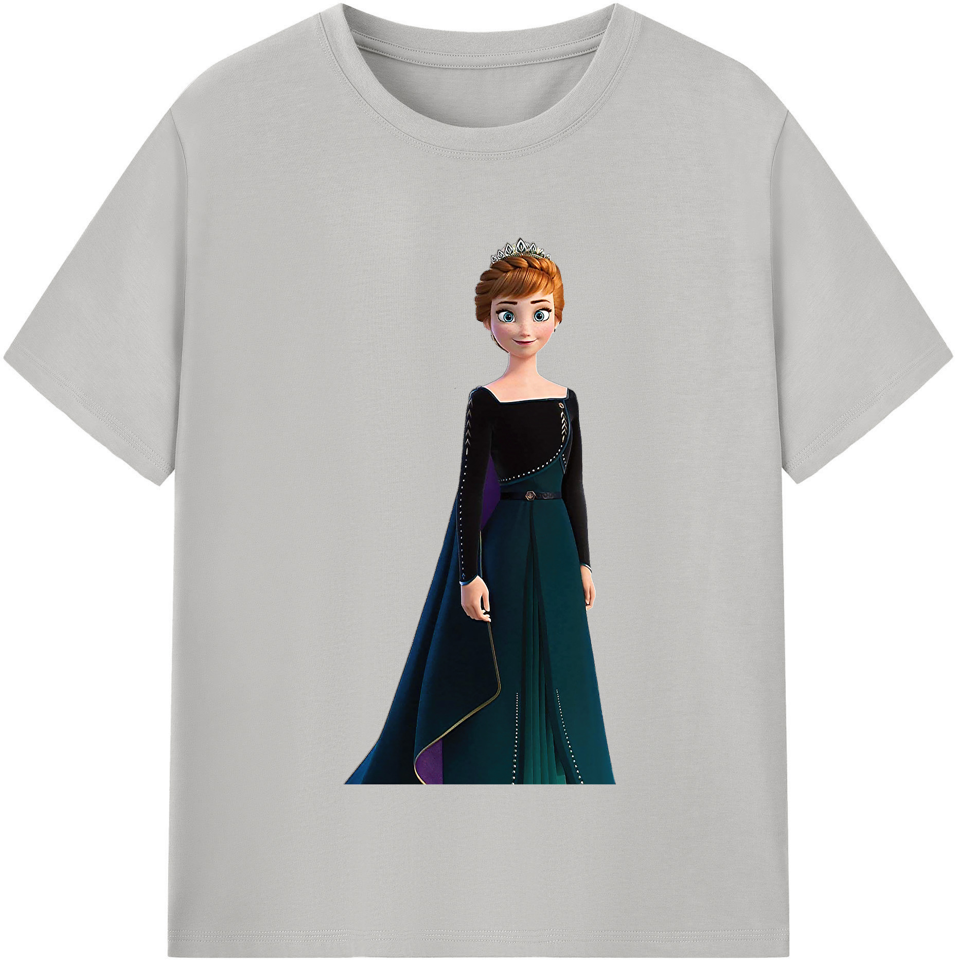 （画像用） アナと雪の女王 アンナ エルサ Frozen Anna Elsa レディースカジュアルプリントTシャツ（綿100％）