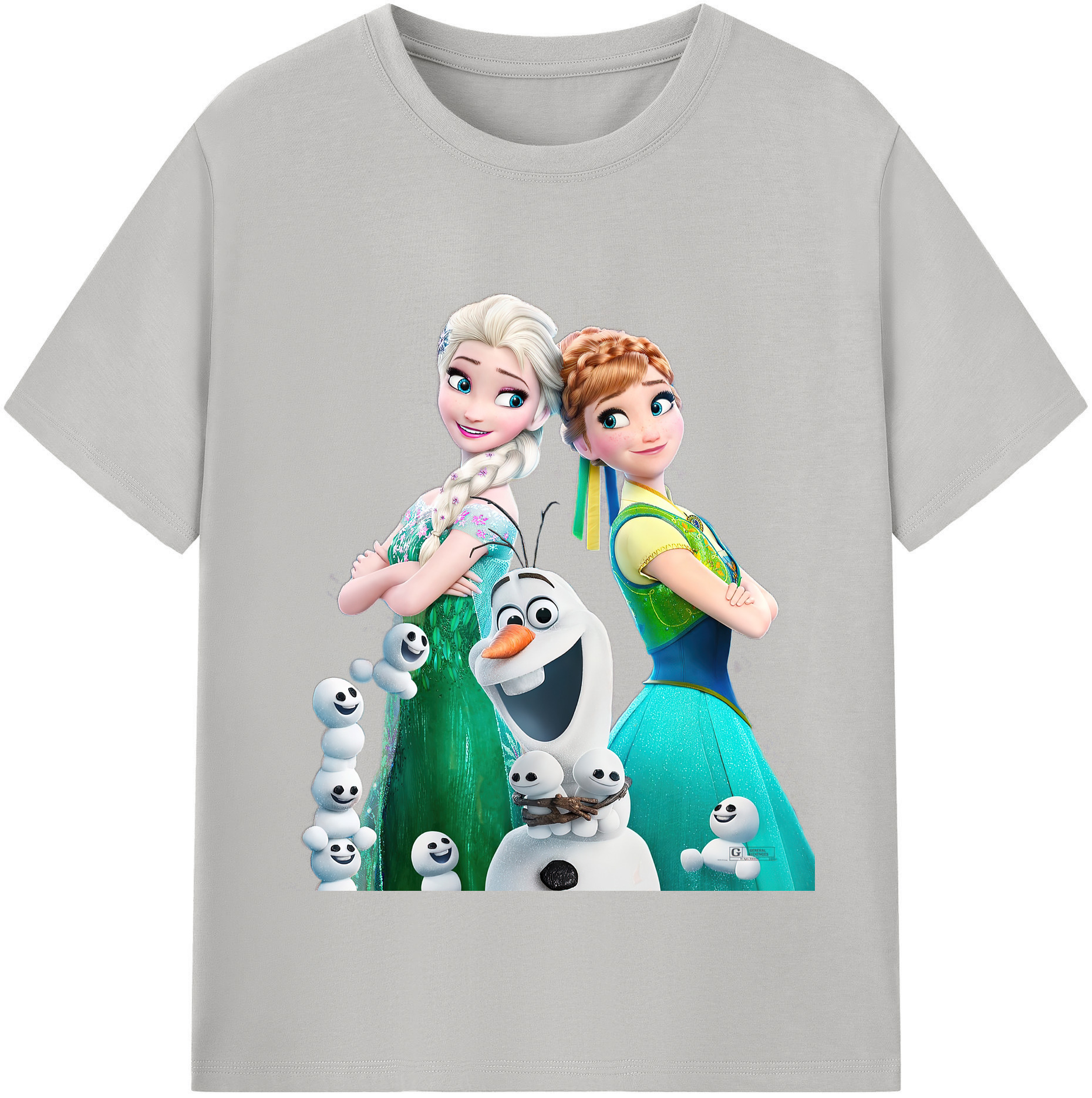 （画像用） アナと雪の女王 アンナ エルサ Frozen Anna Elsa レディースカジュアルプリントTシャツ（綿100％）