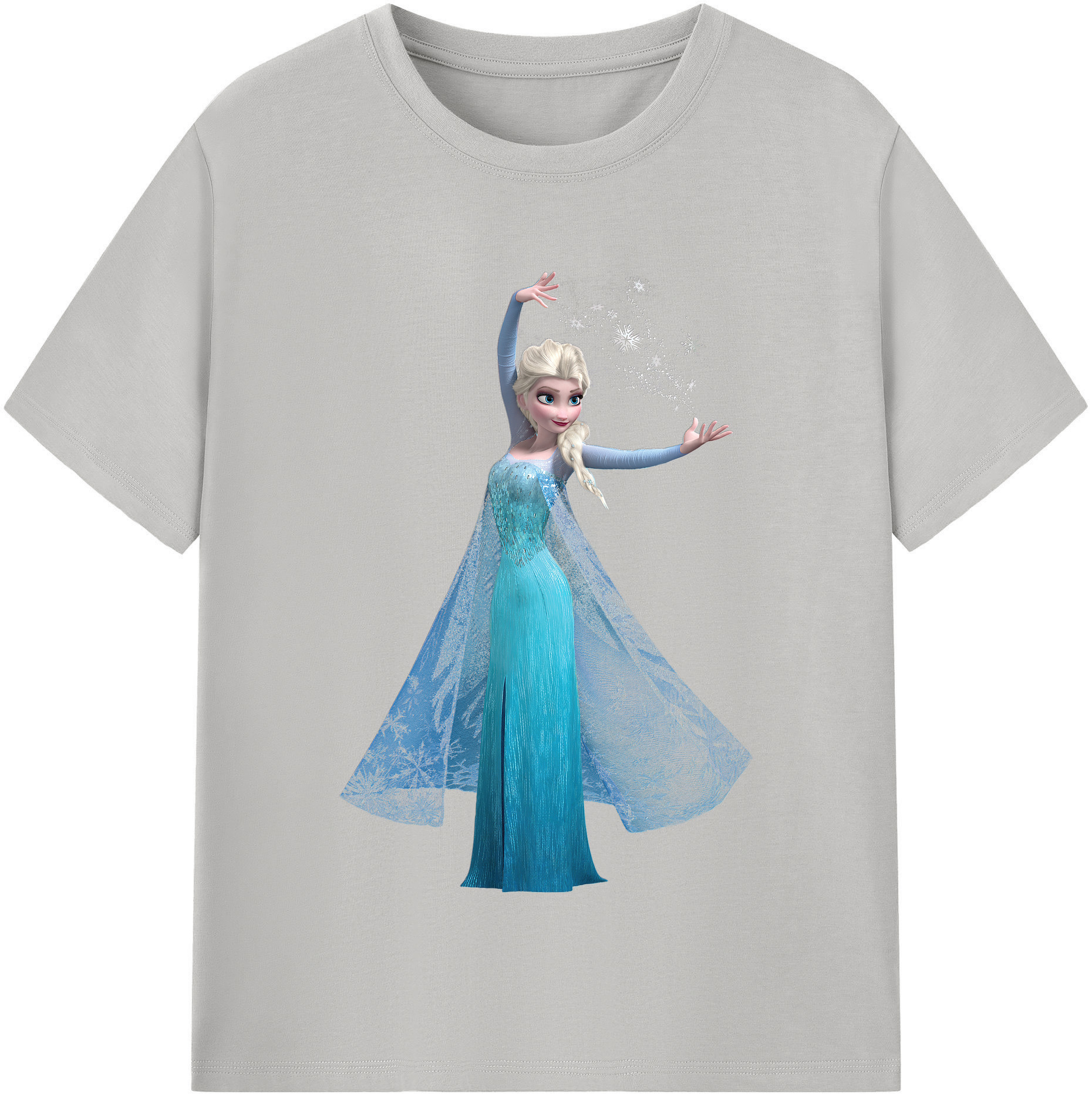 （画像用） アナと雪の女王 アンナ エルサ Frozen Anna Elsa レディースカジュアルプリントTシャツ（綿100％）