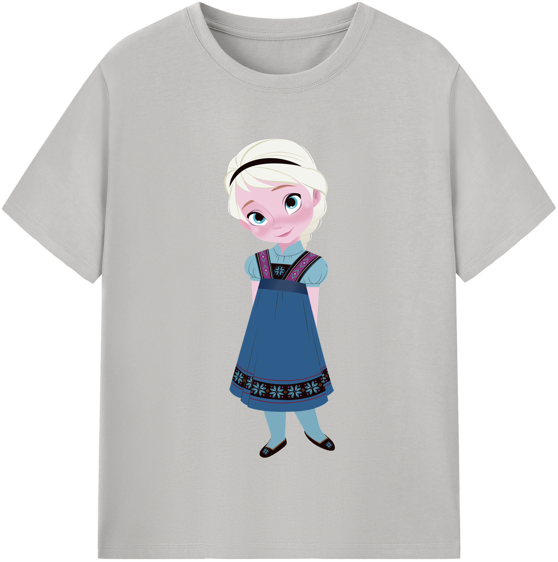 （画像用） アナと雪の女王 アンナ エルサ Frozen Anna Elsa レディースカジュアルプリントTシャツ（綿100％）