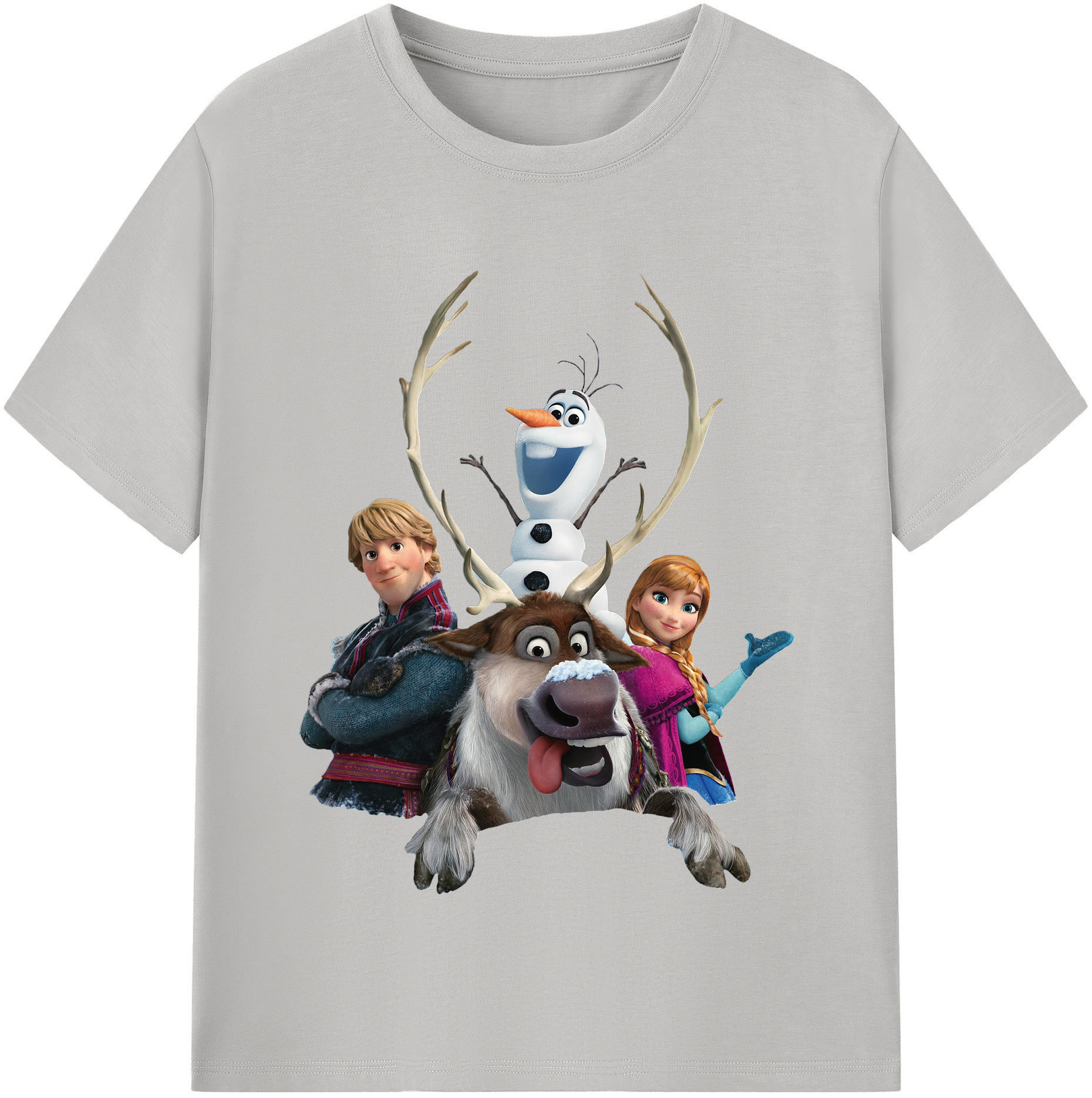 （画像用） アナと雪の女王 アンナ エルサ Frozen Anna Elsa レディースカジュアルプリントTシャツ（綿100％）