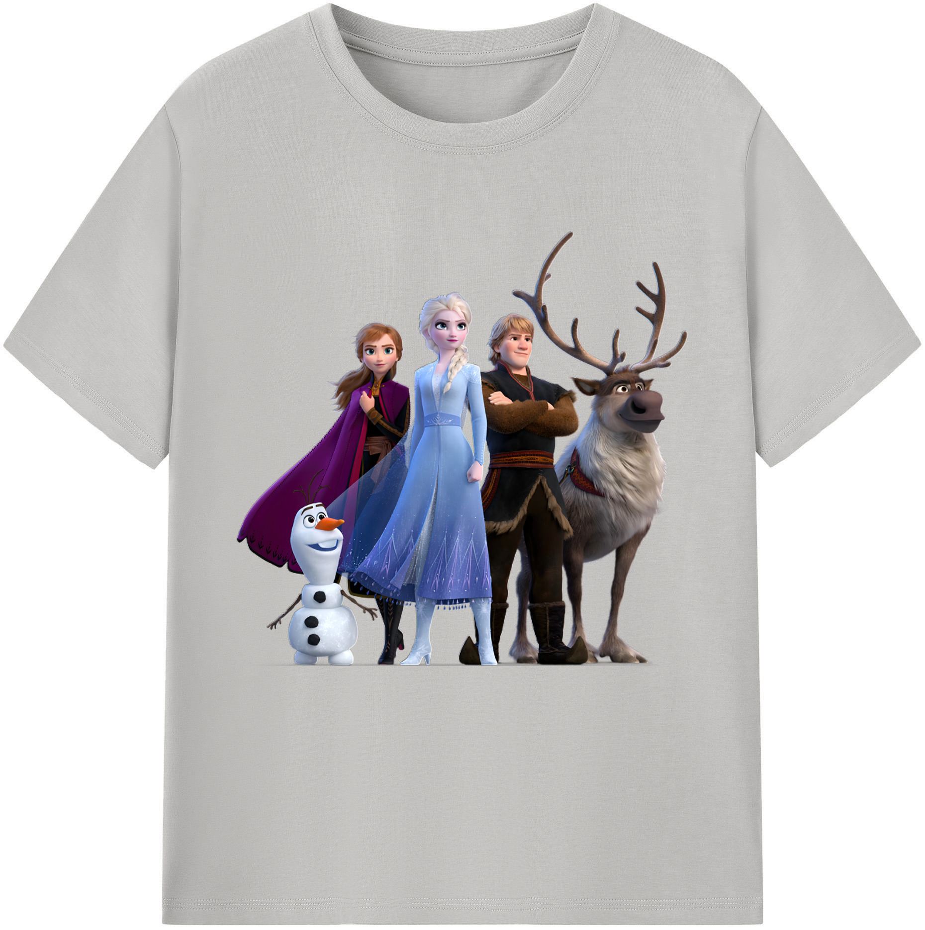 （画像用） アナと雪の女王 アンナ エルサ Frozen Anna Elsa レディースカジュアルプリントTシャツ（綿100％）