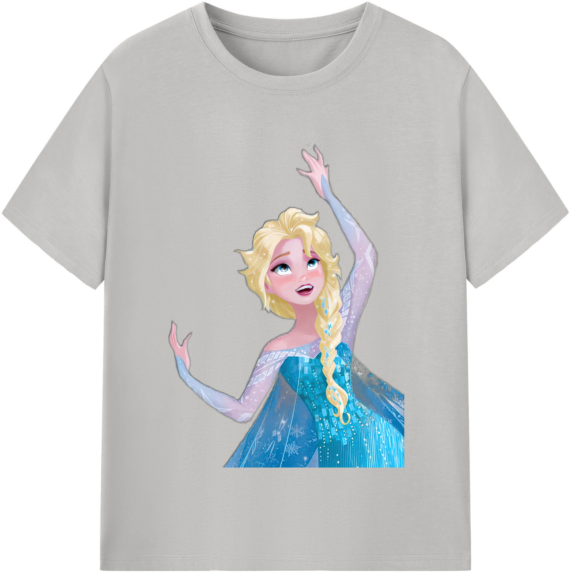 （画像用） アナと雪の女王 アンナ エルサ Frozen Anna Elsa レディースカジュアルプリントTシャツ（綿100％）