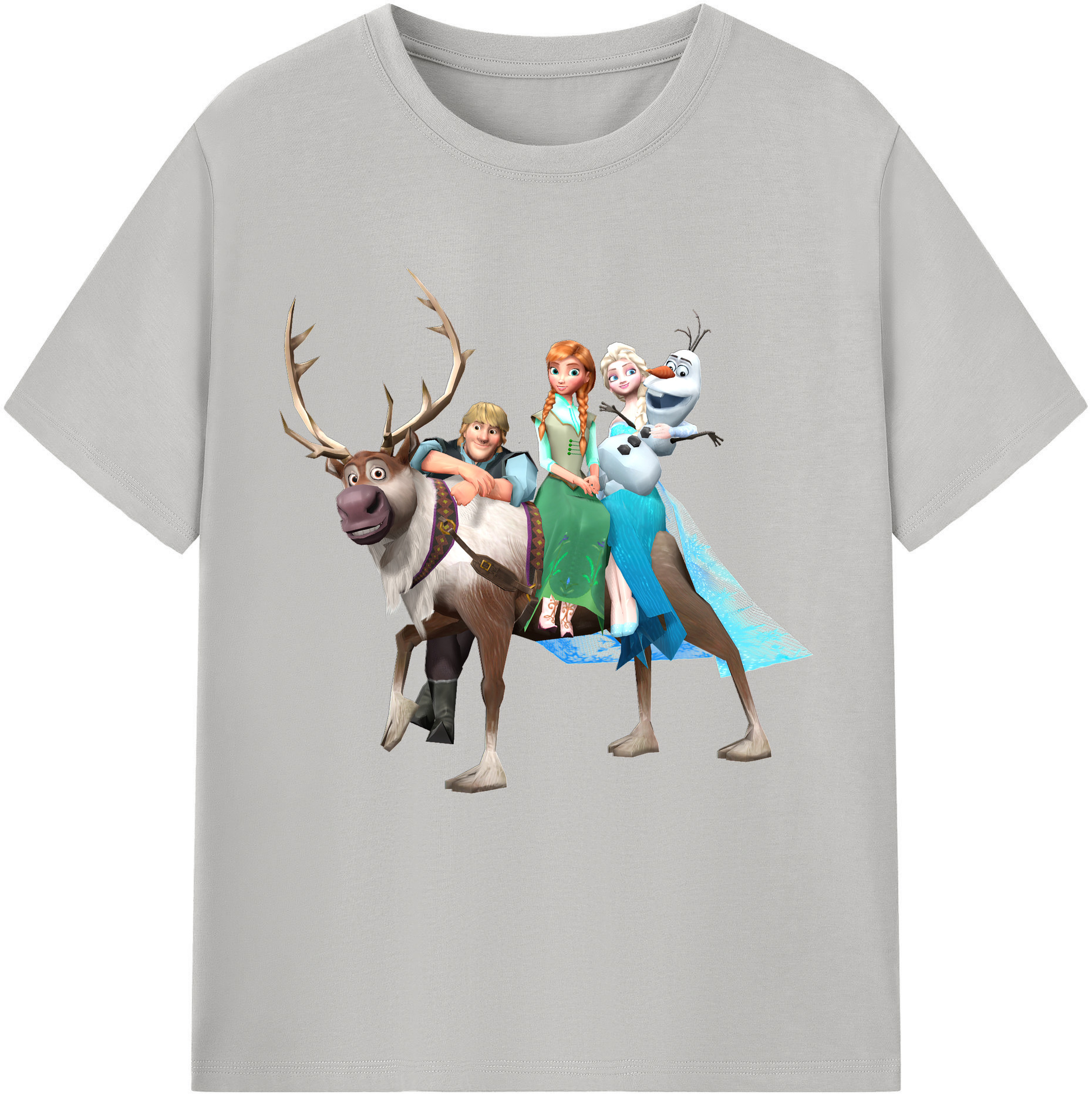 （画像用） アナと雪の女王 アンナ エルサ Frozen Anna Elsa レディースカジュアルプリントTシャツ（綿100％）