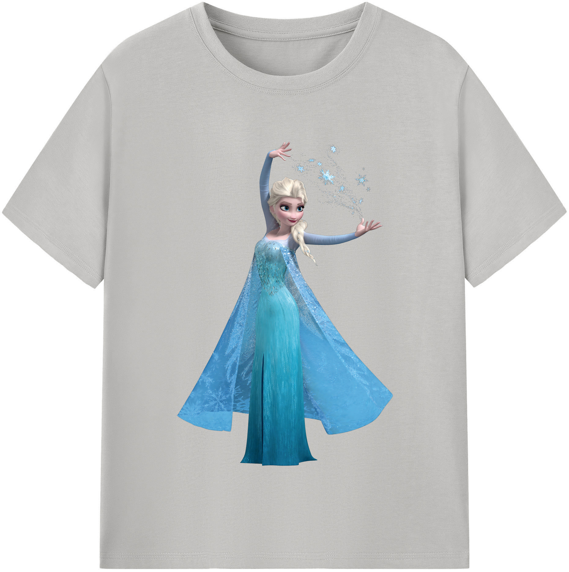 （画像用） アナと雪の女王 アンナ エルサ Frozen Anna Elsa レディースカジュアルプリントTシャツ（綿100％）
