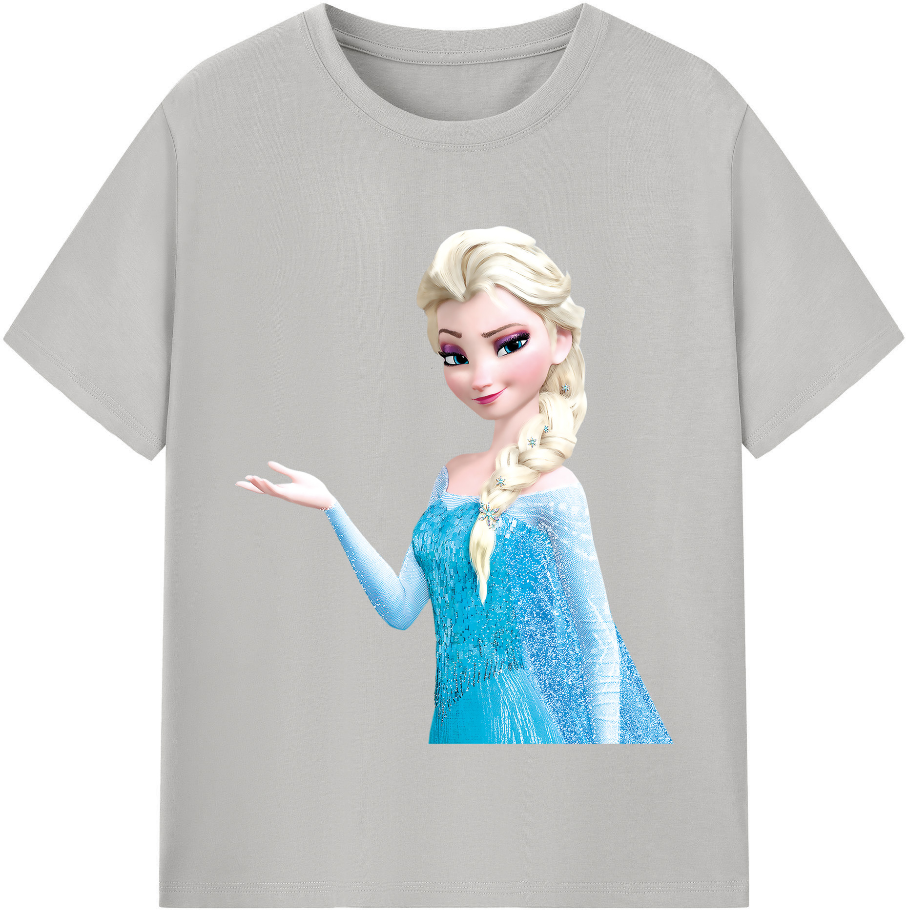 （画像用） アナと雪の女王 アンナ エルサ Frozen Anna Elsa レディースカジュアルプリントTシャツ（綿100％）